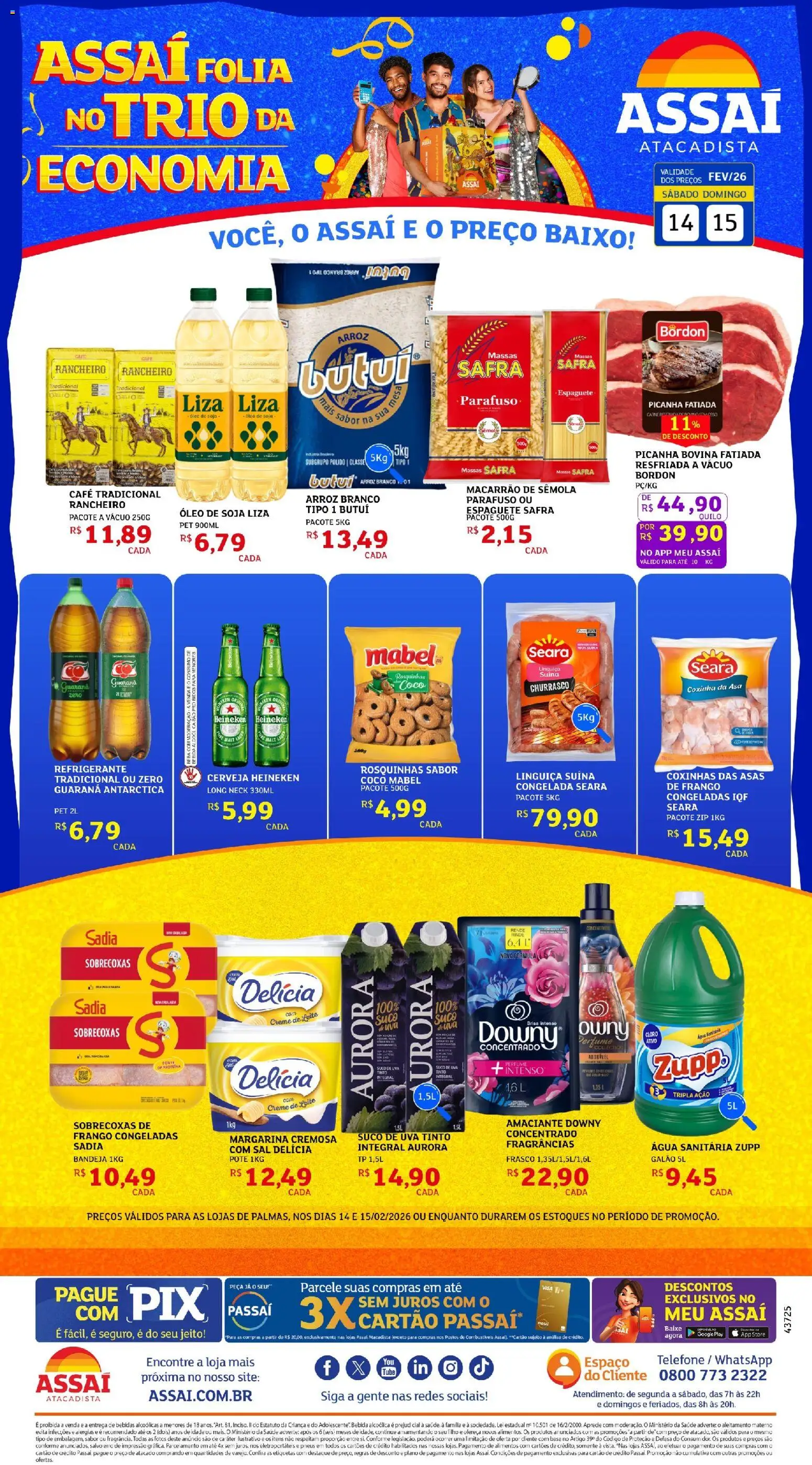 Assaí Atacadista Folheto - válido de 14.02.2026 | Página: 1 | Produtos: Perfume, Cerveja Heineken, Heineken, Margarina
