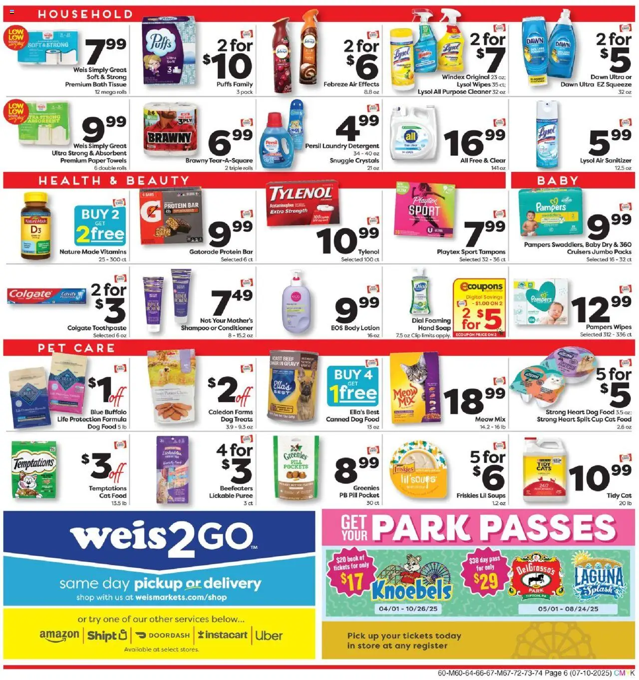 Weis Monthly Ad - DE - valid from 10.07.2025 | Page: 6 | Products: Soap, Toothpaste, Tampons, Player