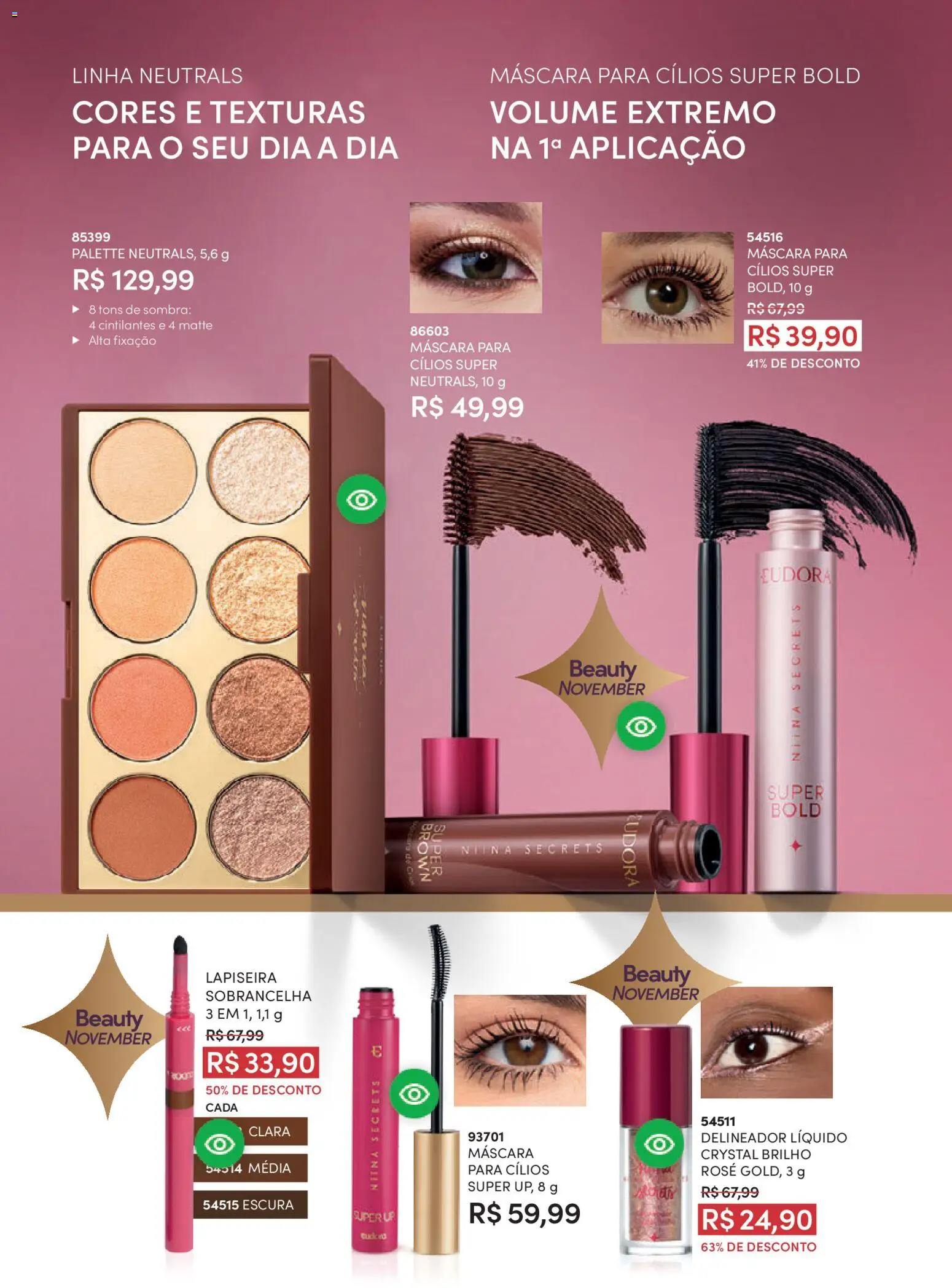 Eudora Folheto - válido de 29.10.2025 | Página: 97 | Produtos: Máscara para cílios, Delineador, Lapiseira