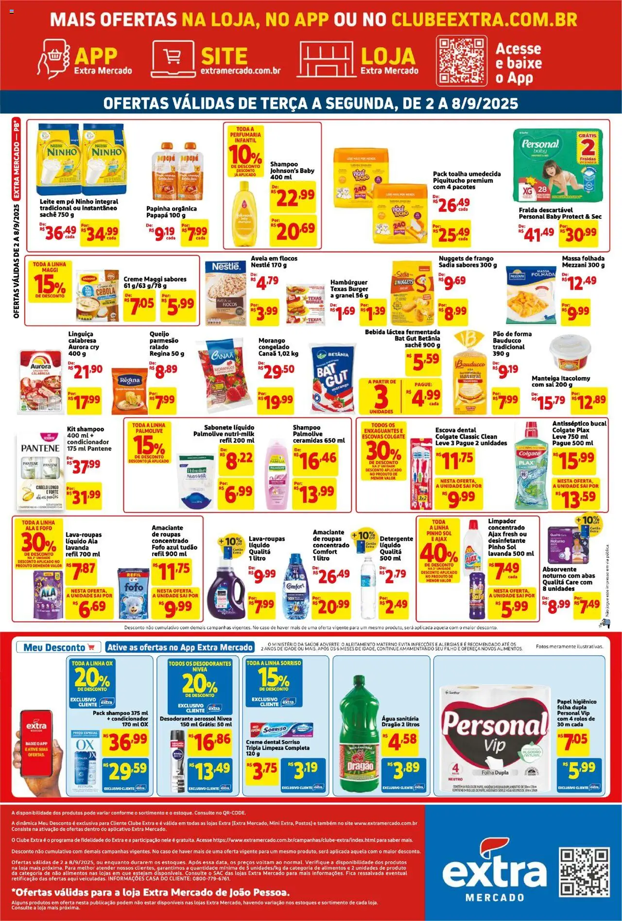 Extra Folheto - válido de 02.09.2025 | Página: 2 | Produtos: Detergente, Manteiga, Aveia, Absorvente