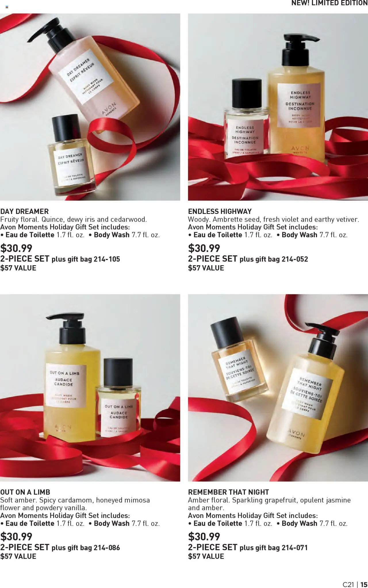 Avon Brochure - valid from 08.10.2025 | Page: 15 | Products: Eau de toilette, Body Wash, Bag