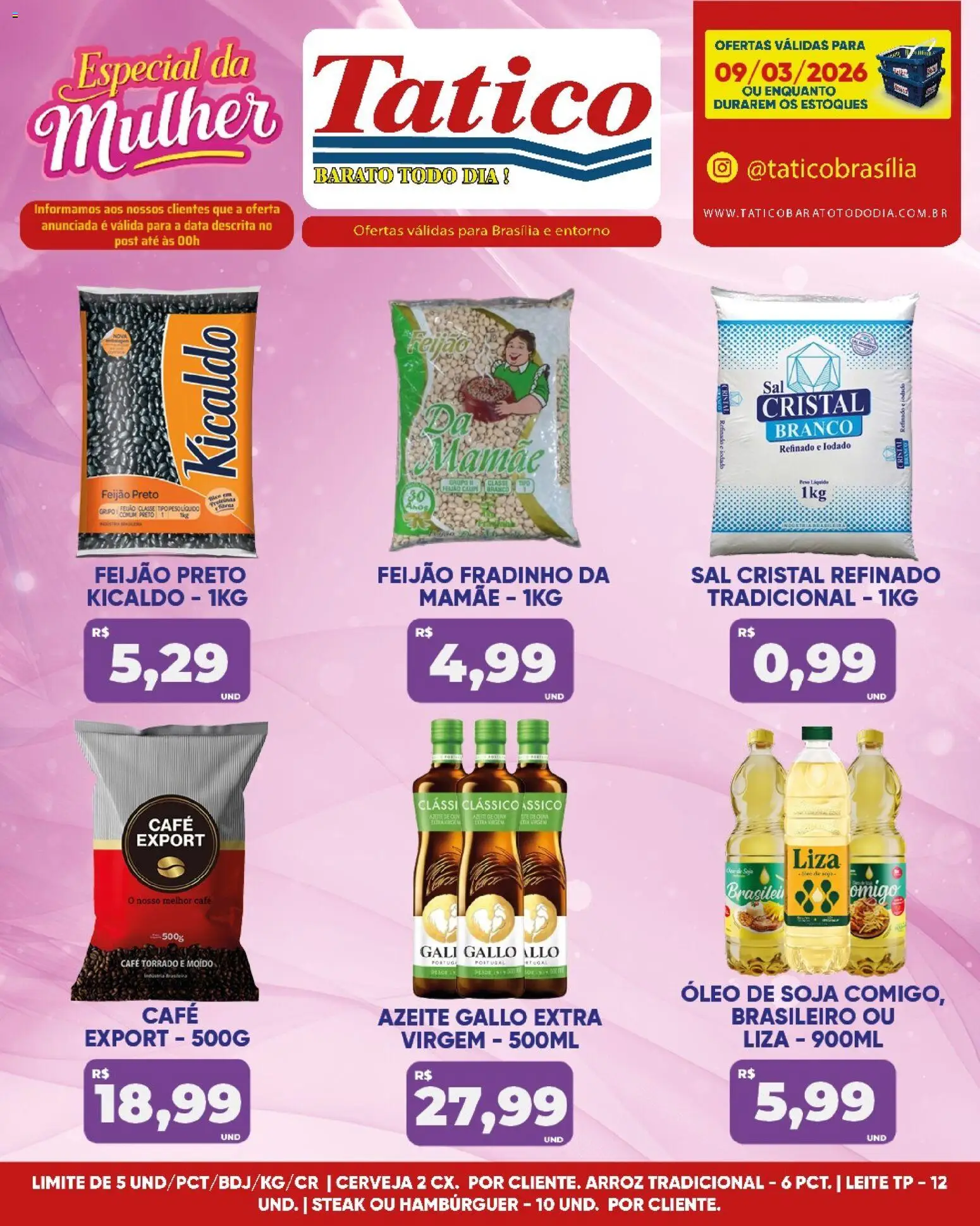 Tatico Folheto - válido de 10.03.2026 | Página: 17 | Produtos: Feijão, Leite, Arroz, Sal