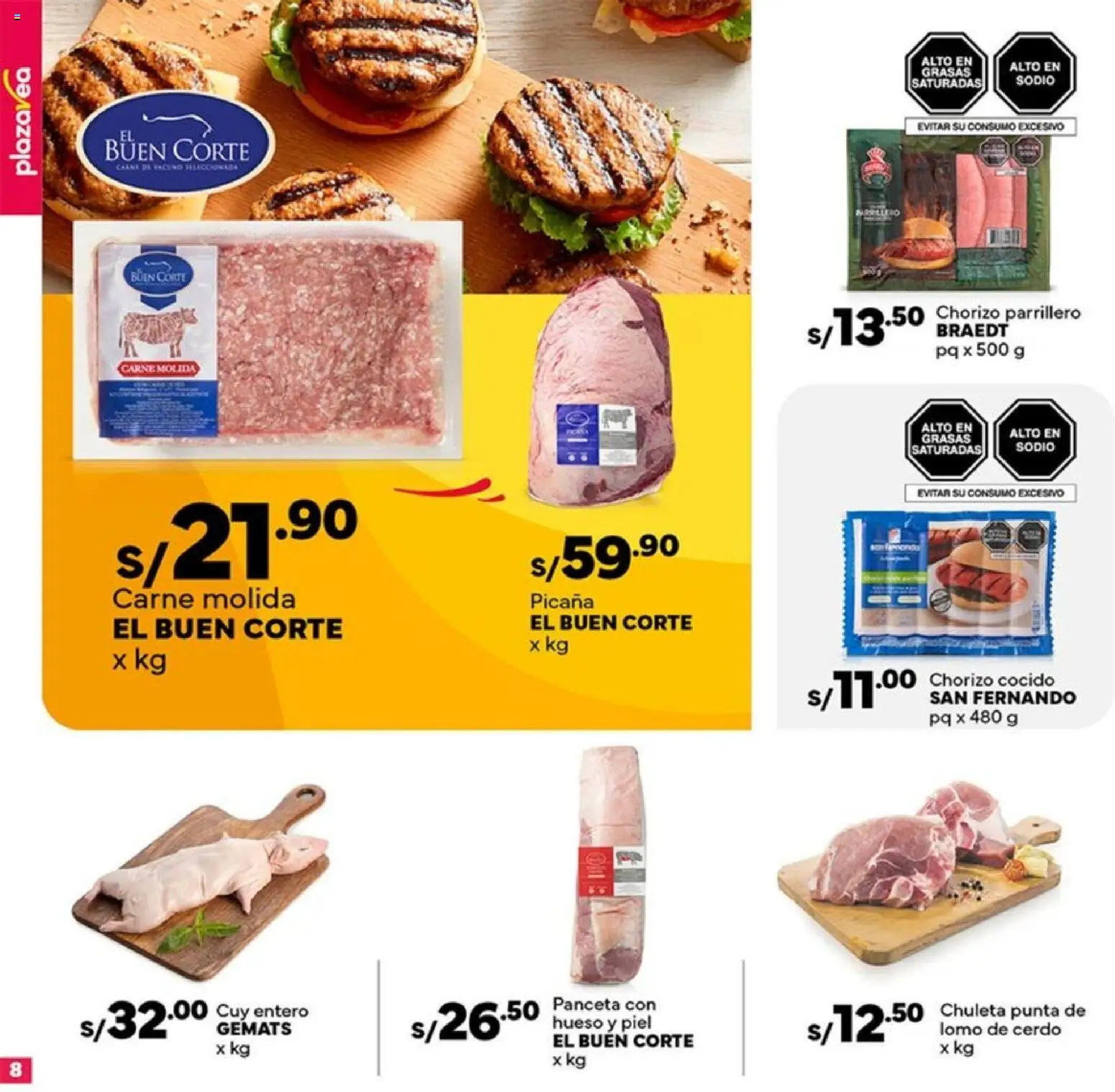 Catálogo Plaza Vea válido desde 12.11.2025 | Página: 8 | Productos: Cerdo
