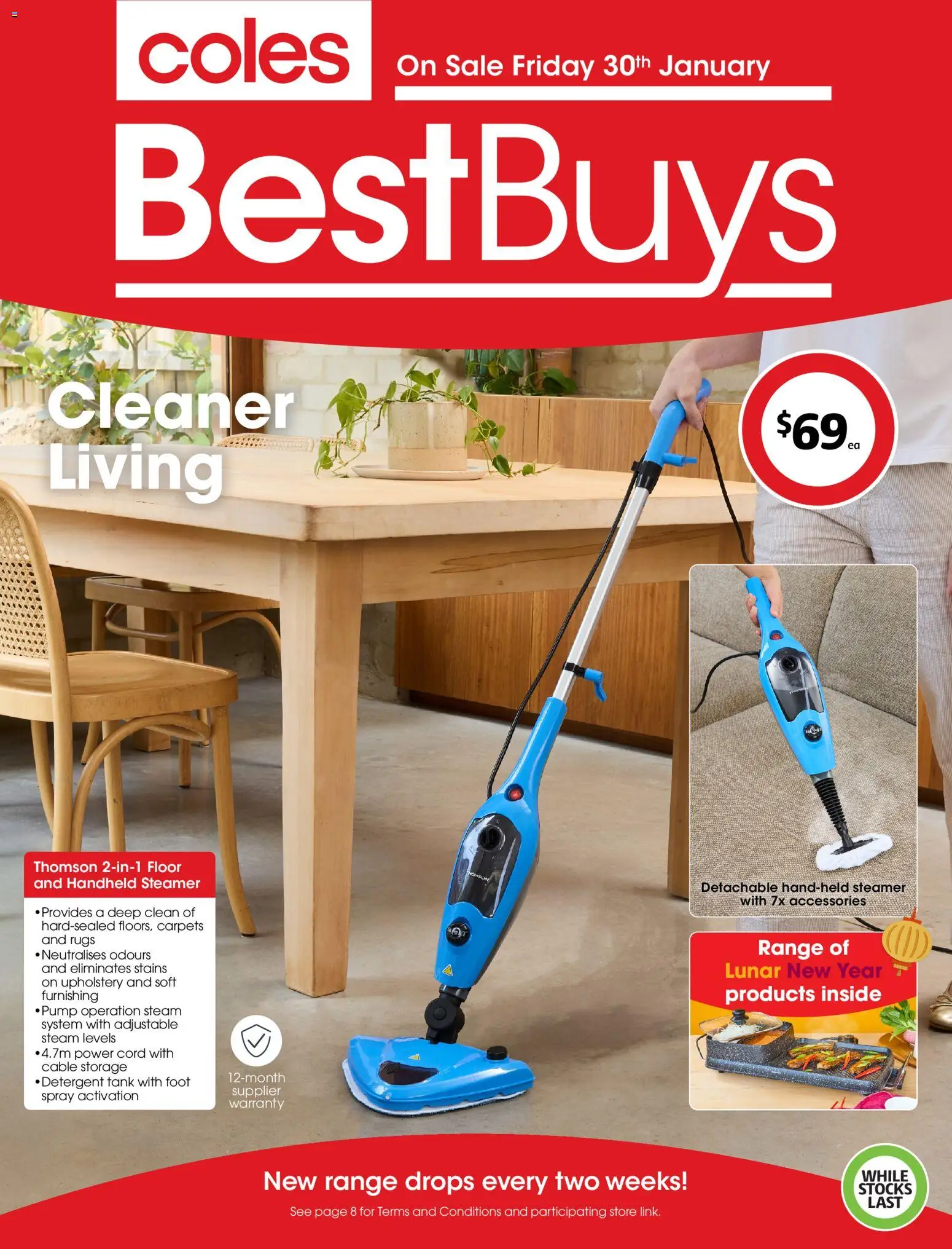 Coles catalogue - valid from 30.01.2026 | Page: 1 | Products: Cleaner, Rugs, Accessories, Cable