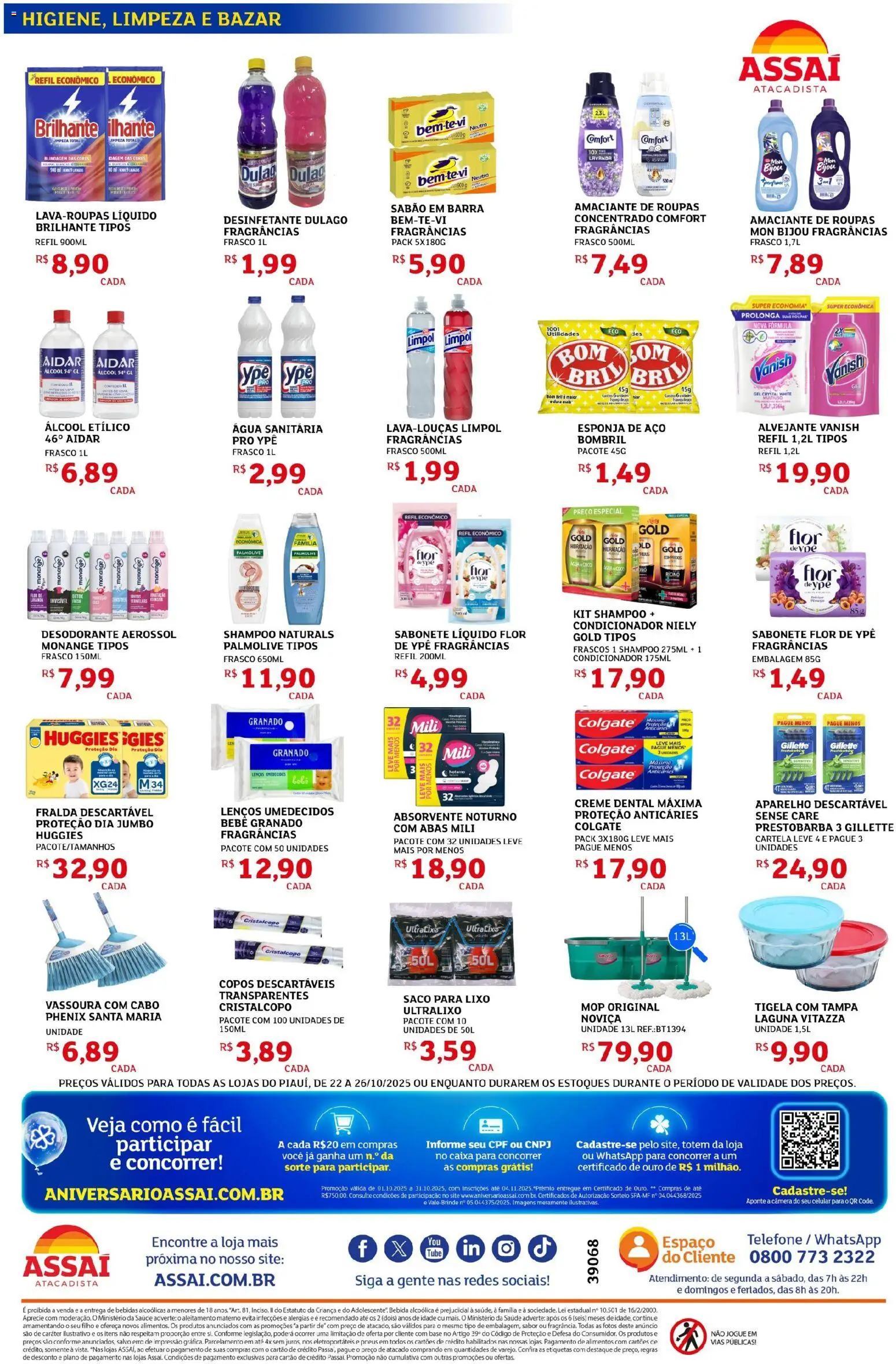 Assaí Atacadista Folheto - válido de 22.10.2025 | Página: 4 | Produtos: Esponja, Desodorante, Caixa, Roupas