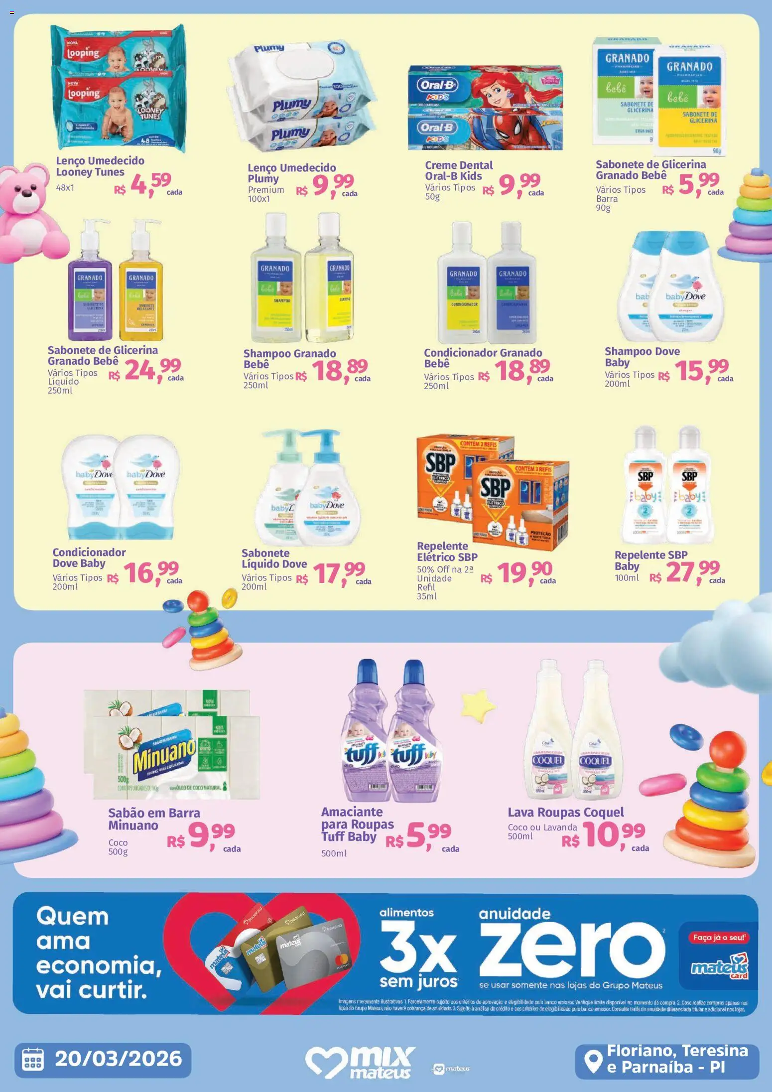 Mateus Folheto - válido de 20.03.2026 | Página: 3 | Produtos: Óleo, Roupas, Repelente, Amaciante