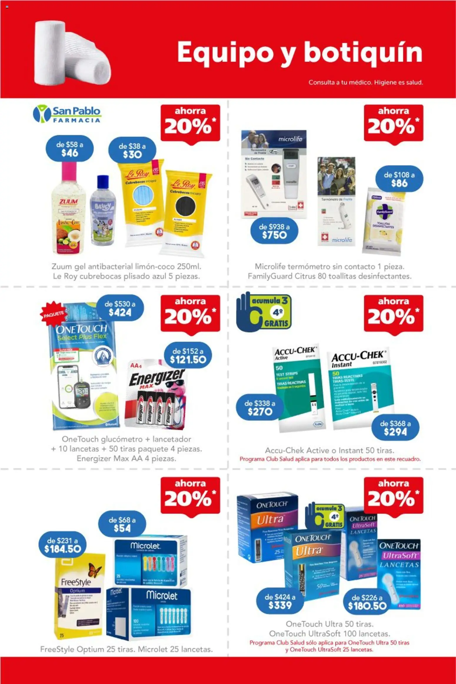 Nuevas ofertas de Farmacia San Pablo válidas en toda la República Mexicana desde el 18.01.2026. ¡Encuentra las mejores ofertas en Farmacia San Pablo catálogo! | Página: 9 | Productos: Termómetro, Cubrebocas