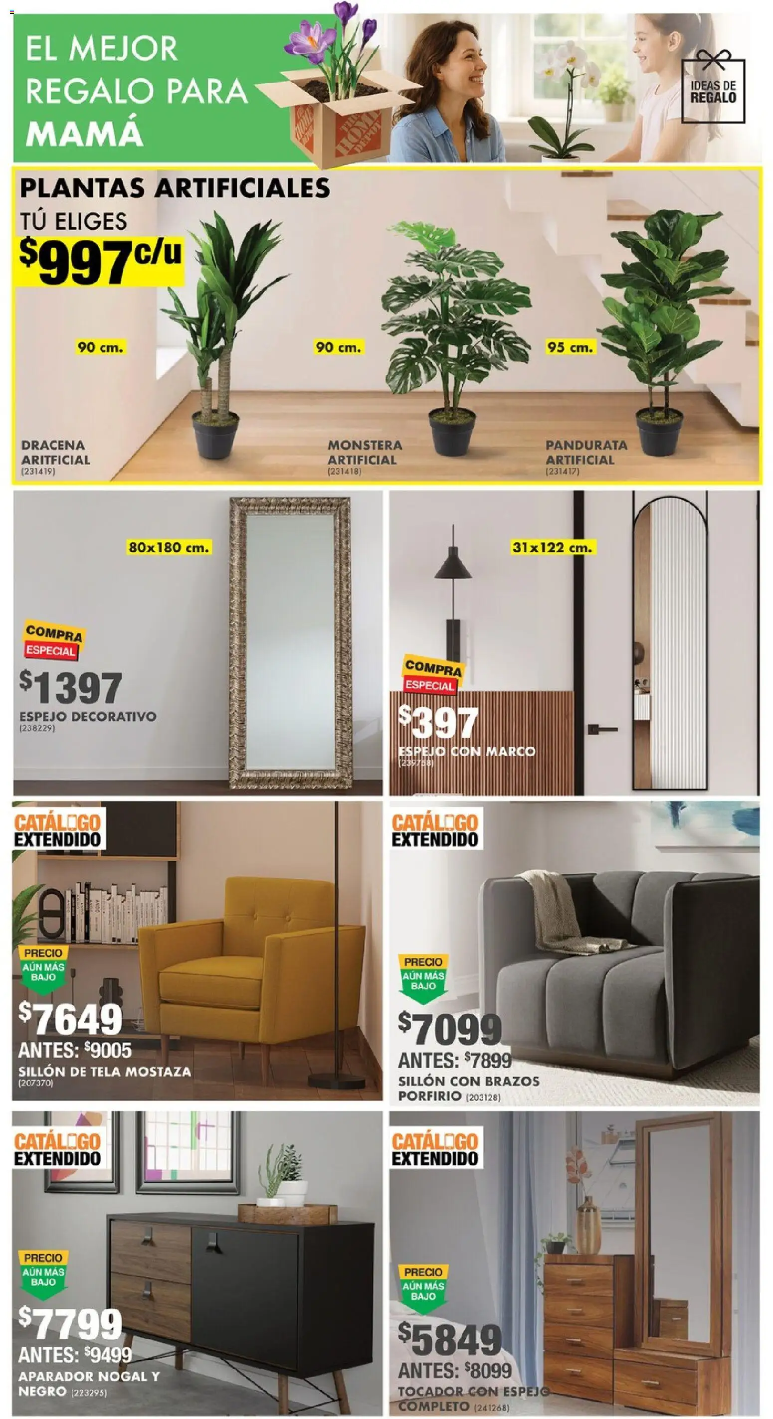 Nuevas ofertas de Home Depot válidas en toda la República Mexicana desde el 16.04.2026. ¡Encuentra las mejores ofertas en Home Depot catálogo! | Página: 14 | Productos: Mostaza, Sillón, Aparador, Espejo