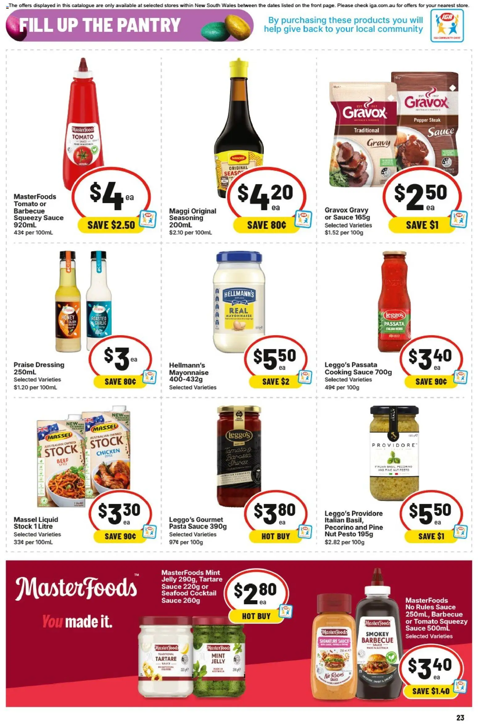 IGA catalogue - valid from 25.03.2026 | Page: 23 | Products: Honey, Sauce, Pepper, Garlic