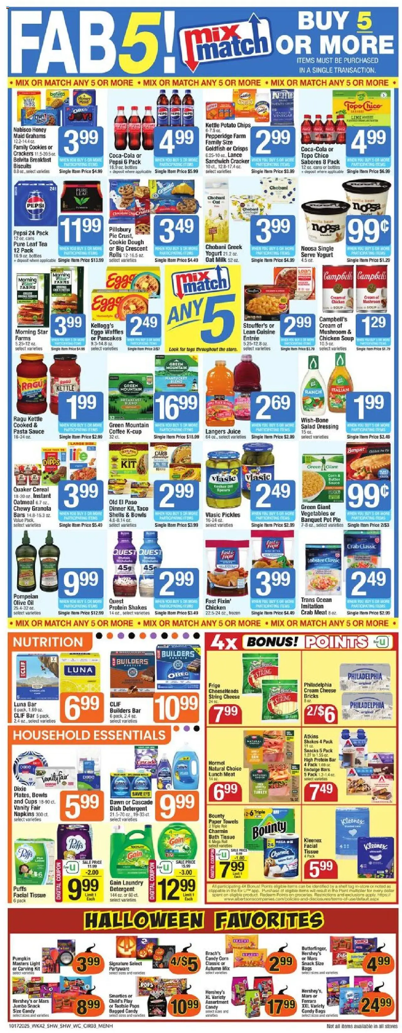 Shaw's Weekly Ad - NH - valid from 17.10.2025 | Page: 5 | Products: Vinegar, Yogurt, Pasta, Pumpkin