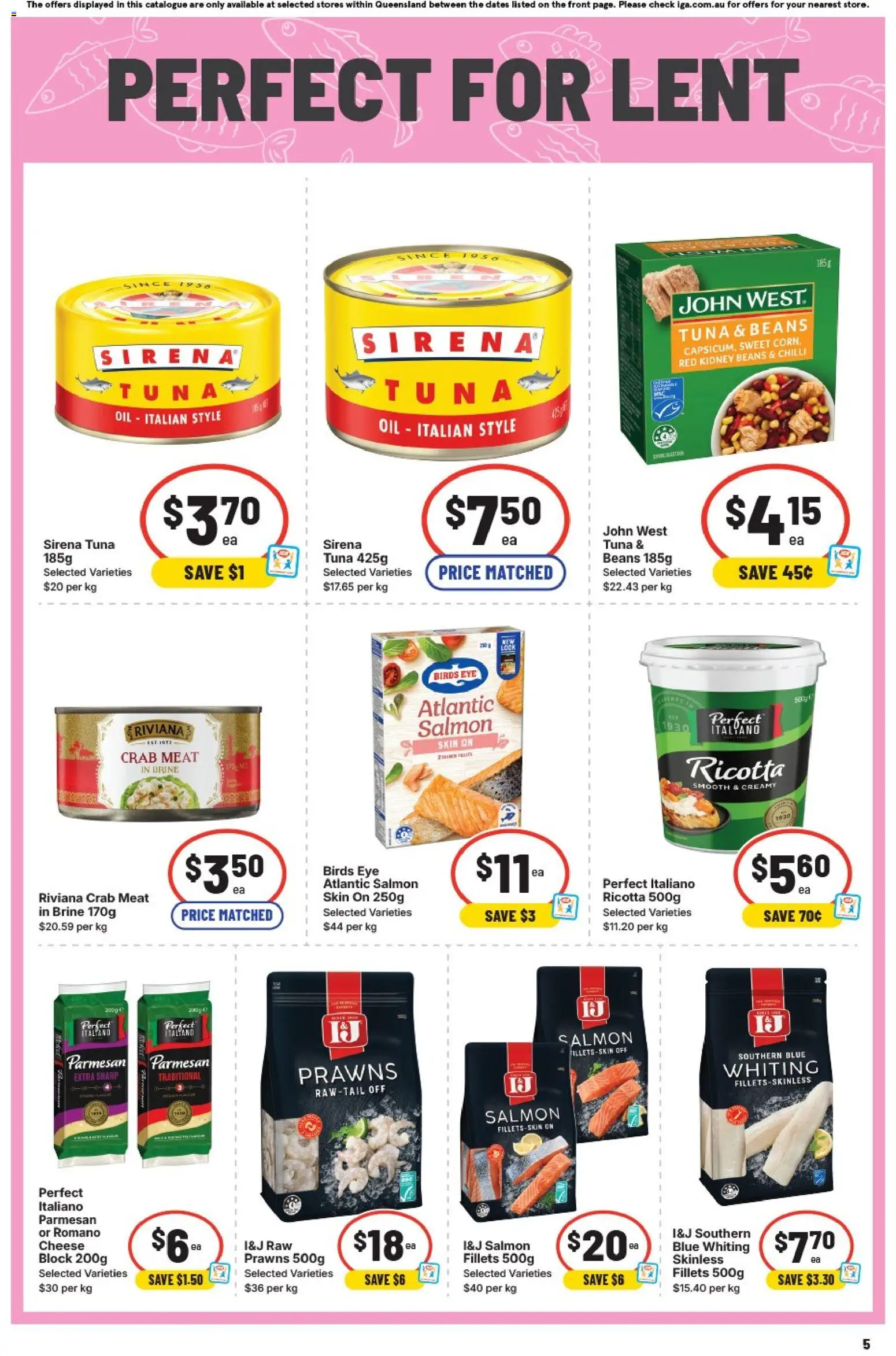 IGA catalogue - valid from 25.03.2026 | Page: 8 | Products: Crab, Prawns, Tuna, Chilli