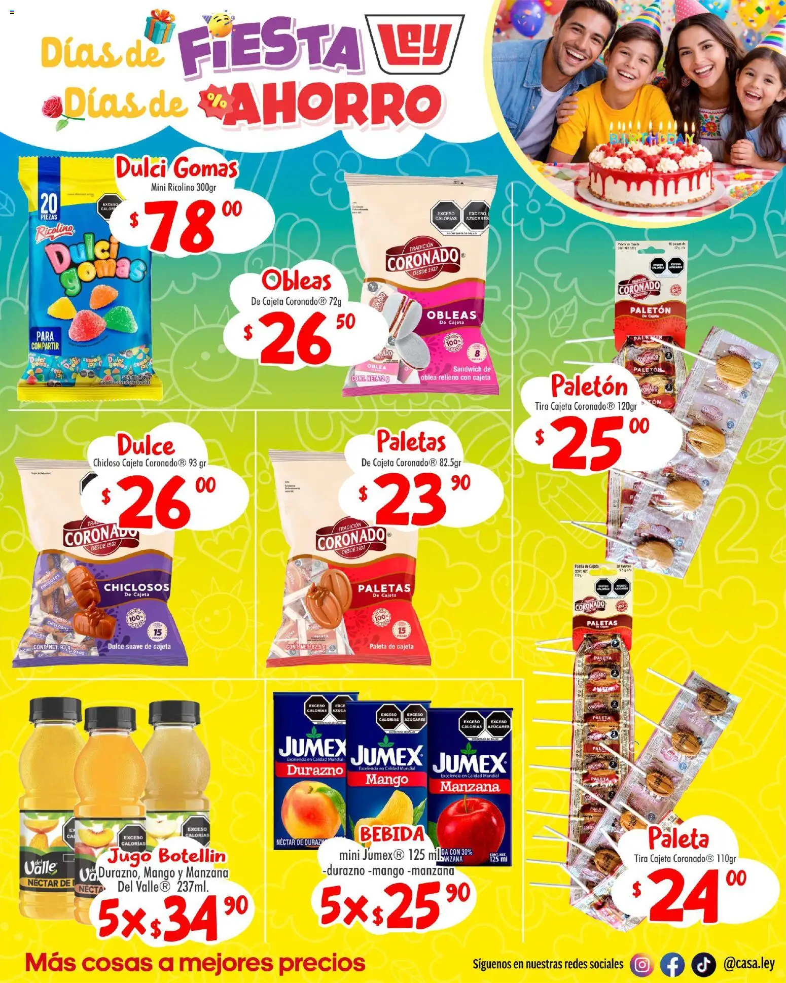 Nuevas ofertas de Casa Ley válidas en toda la República Mexicana desde el 18.04.2026. ¡Encuentra las mejores ofertas en  Casa Ley folleto Interior suple Día del Niño! | Página: 6 | Productos: Durazno, Paleta, Manzana, Jugo