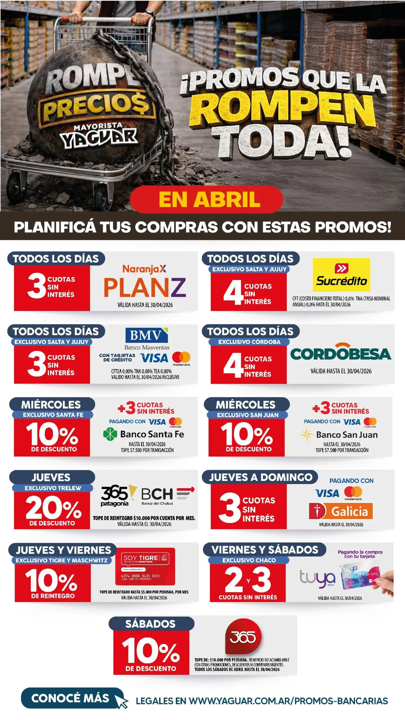 Yaguar - Planifica tu mes Buenos Aires │ válido desde el 01.04.2026 | Página: 1 | Productos: Banco
