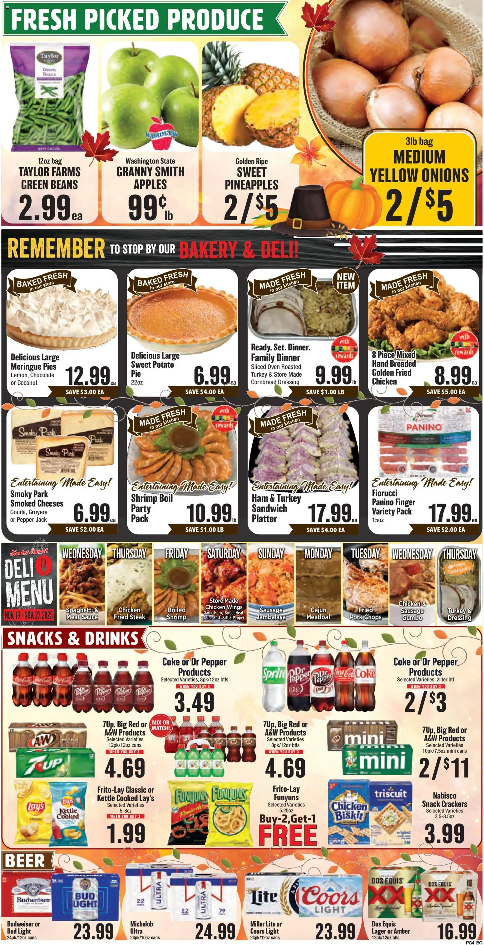 Market Basket Weekly Ad - valid from 19.11.2025 | Page: 4 | Products: Chocolate, Apples, Salt, Sausage