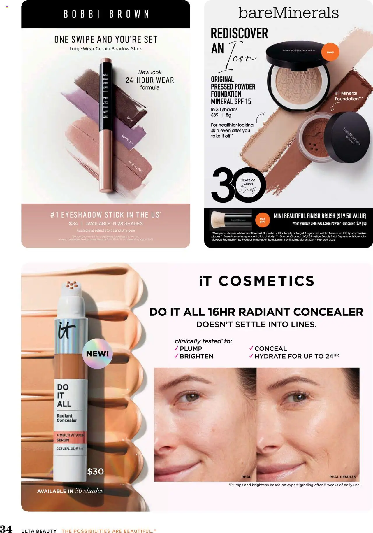 Ulta Beauty Weekly Ad - valid from 03.08.2025 | Page: 34 | Products: Multivitamin, Concealer, Powder, Brush