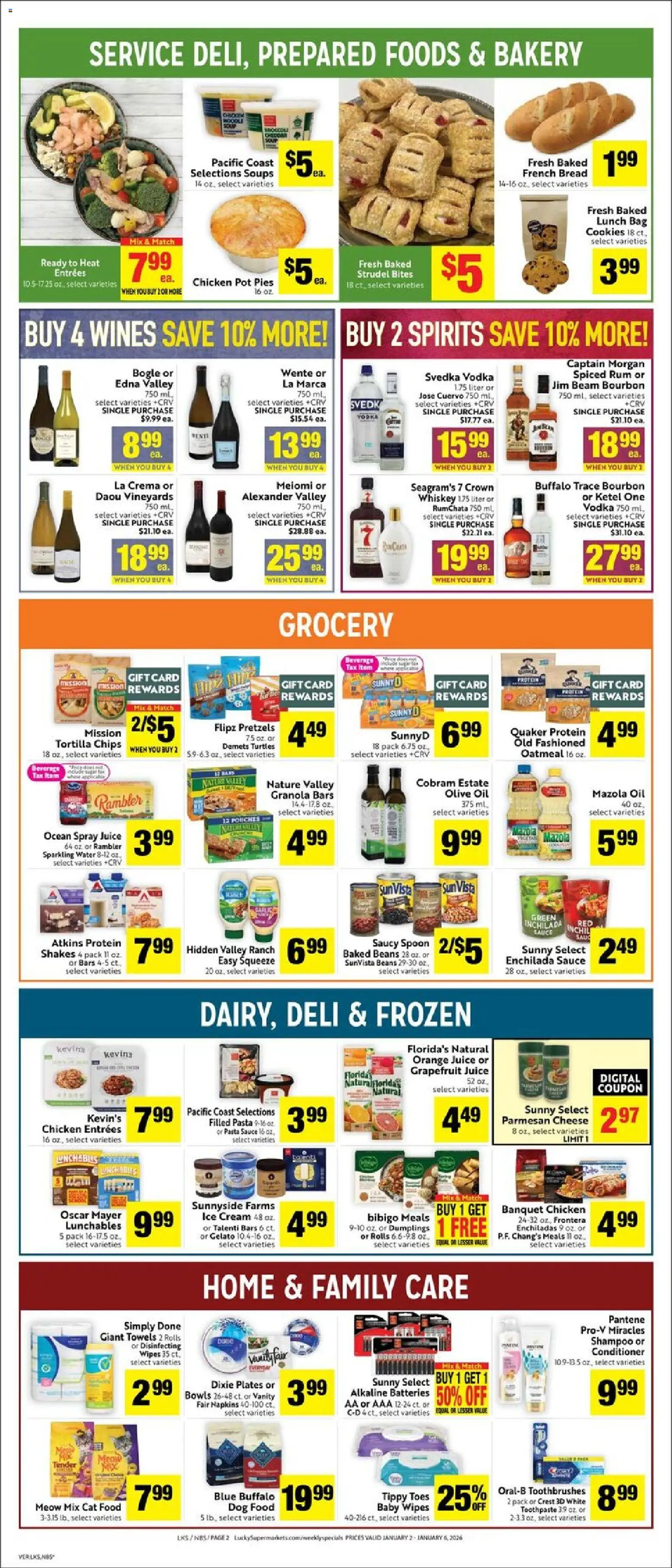 Lucky Supermarkets Weekly Ad - valid from 02.01.2026 | Page: 2 | Products: Dog Food, Chips, Cookies, Sauce