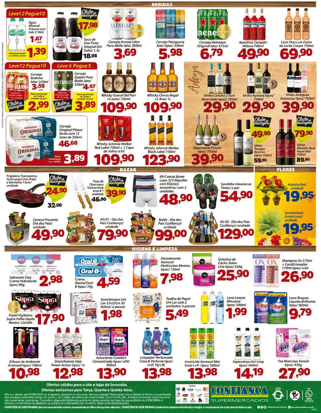 Confiança Folheto - válido de 05.08.2025 | Página: 4 | Produtos: Faca, Sabonete, Água mineral, Desinfetante