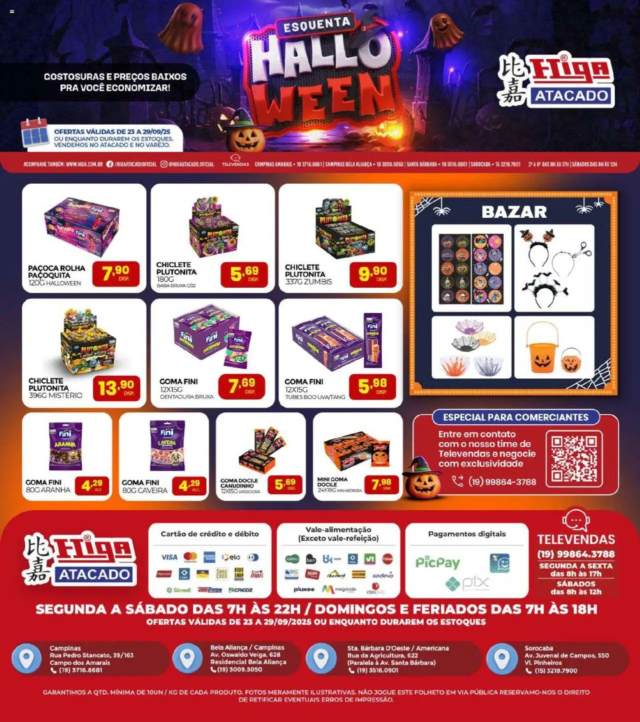 Higa Atacado Folheto - válido de 23.09.2025 | Página: 1 | Produtos: Aliança, Paçoca, Chiclete, Vassoura
