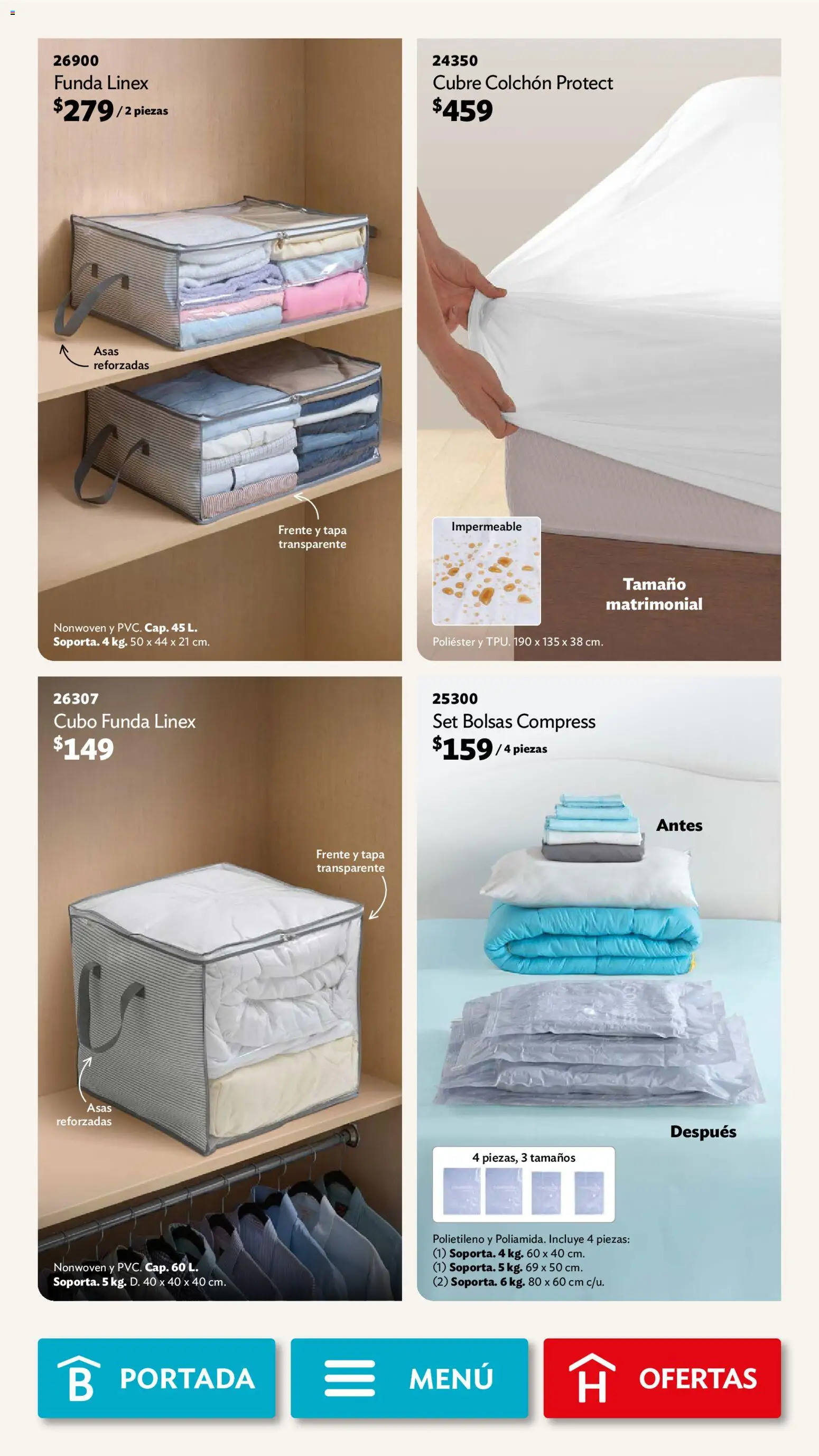 Nuevas ofertas de Betterware válidas en toda la República Mexicana desde el 04.05.2026. ¡Encuentra las mejores ofertas en Betterware campaña 5 2026! | Página: 20 | Productos: Funda, Colchón