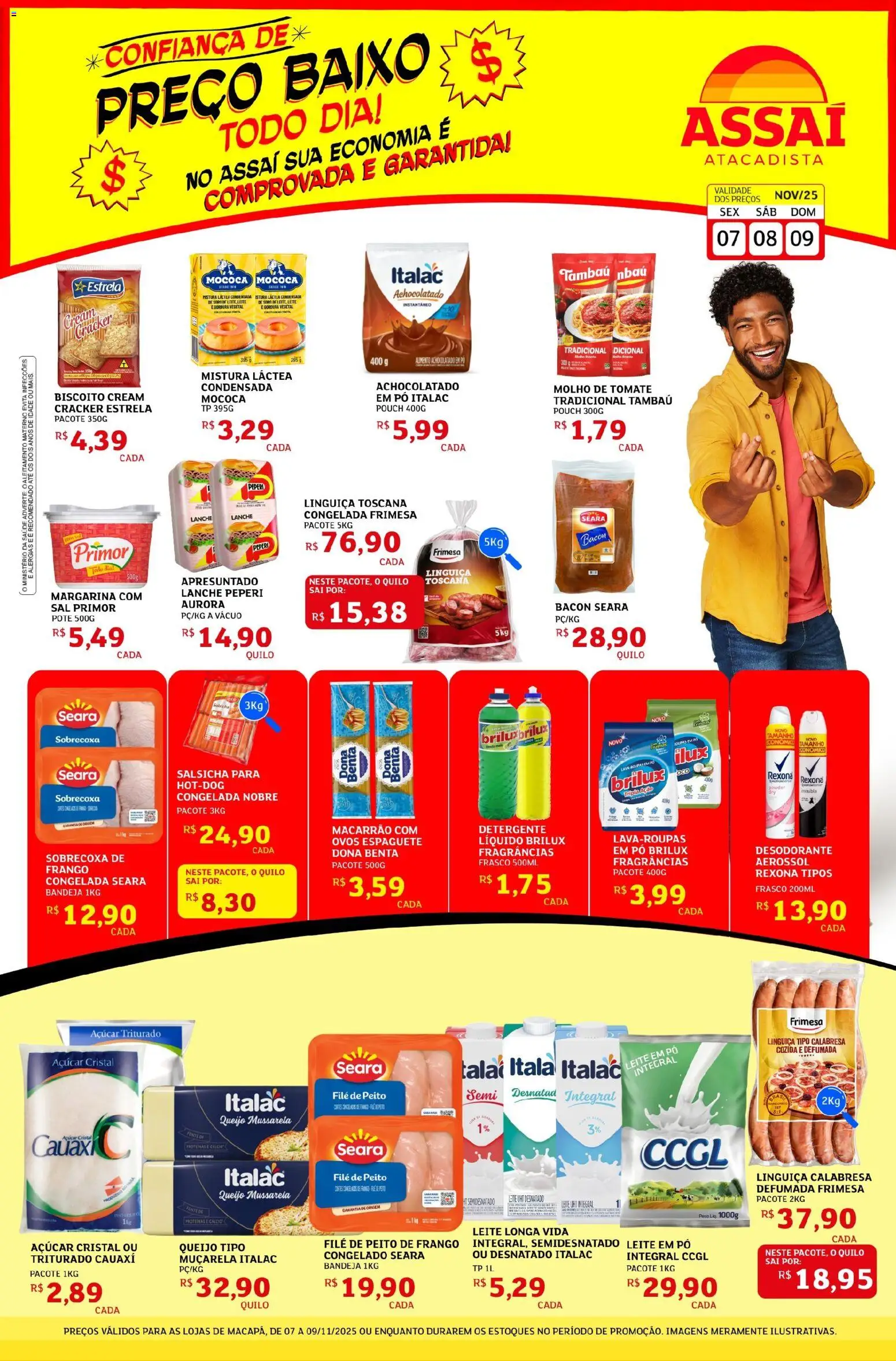 Assaí Atacadista Folheto - válido de 07.11.2025 | Página: 1 | Produtos: Espaguete, Lente, Achocolatado, Rexona