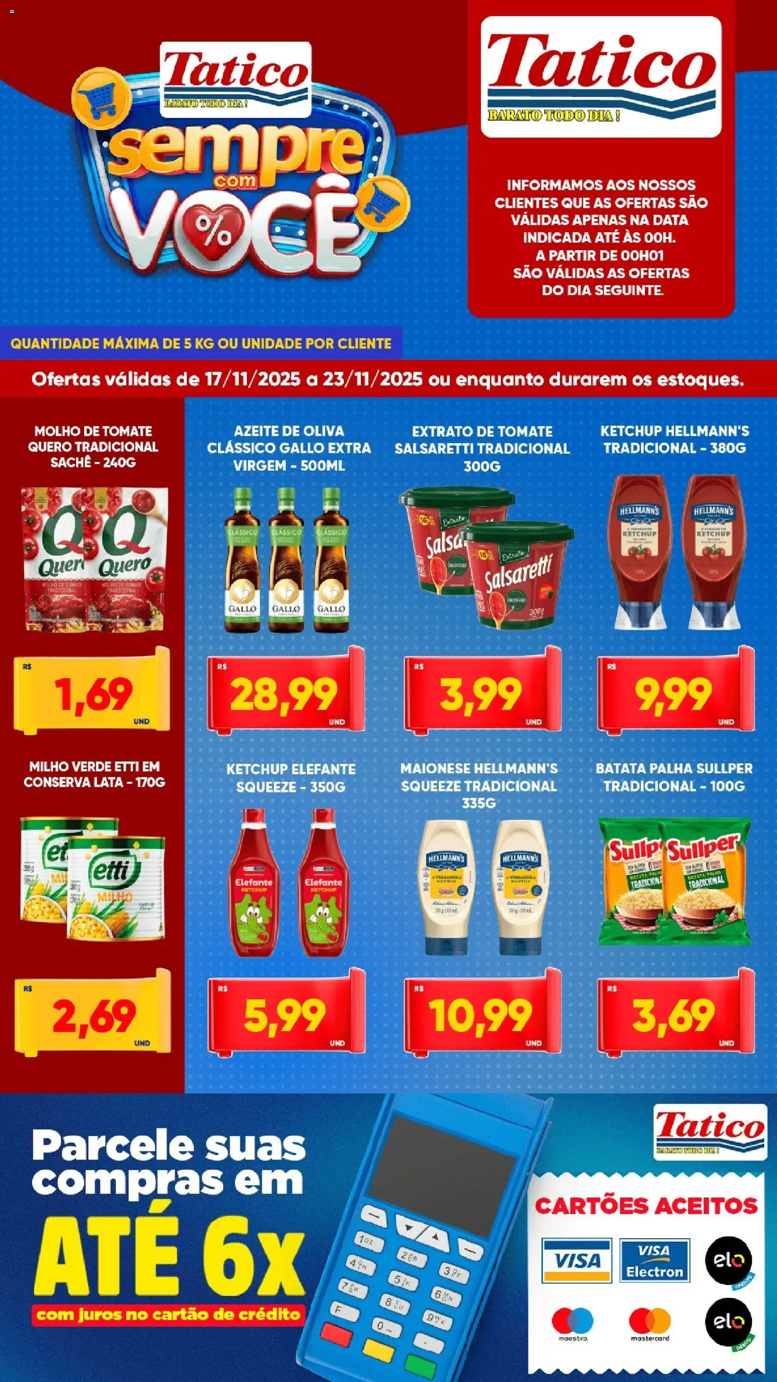 Tatico Folheto - válido de 17.11.2025 | Página: 3 | Produtos: Milho verde, Molho de tomate, Batata, Azeite
