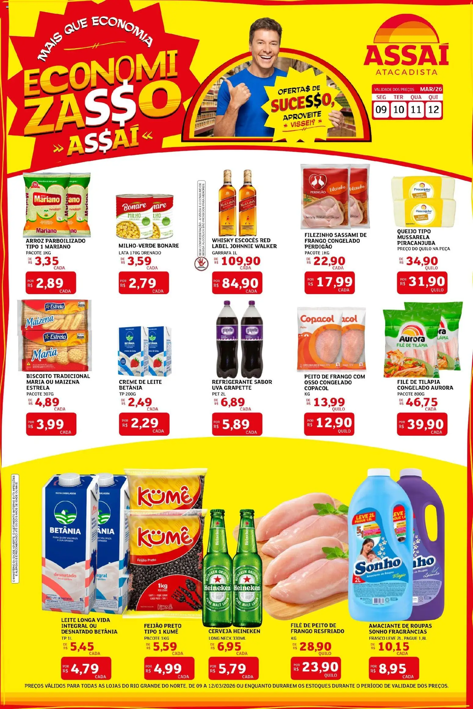 Assaí Atacadista Folheto - válido de 09.03.2026 | Página: 1 | Produtos: Amaciante de roupas, Roupas, Bebida, Frango