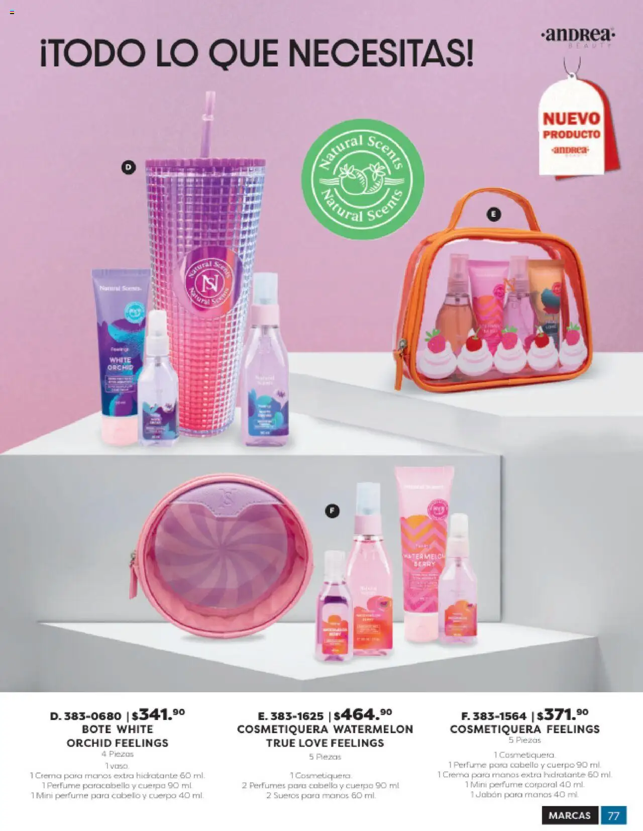 Nuevas ofertas de Andrea válidas en toda la República Mexicana desde el 24.08.2025. ¡Encuentra las mejores ofertas en Andrea - Catálogo Beauty Campaña 5! | Página: 77 | Productos: Crema, Perfume, Jabón
