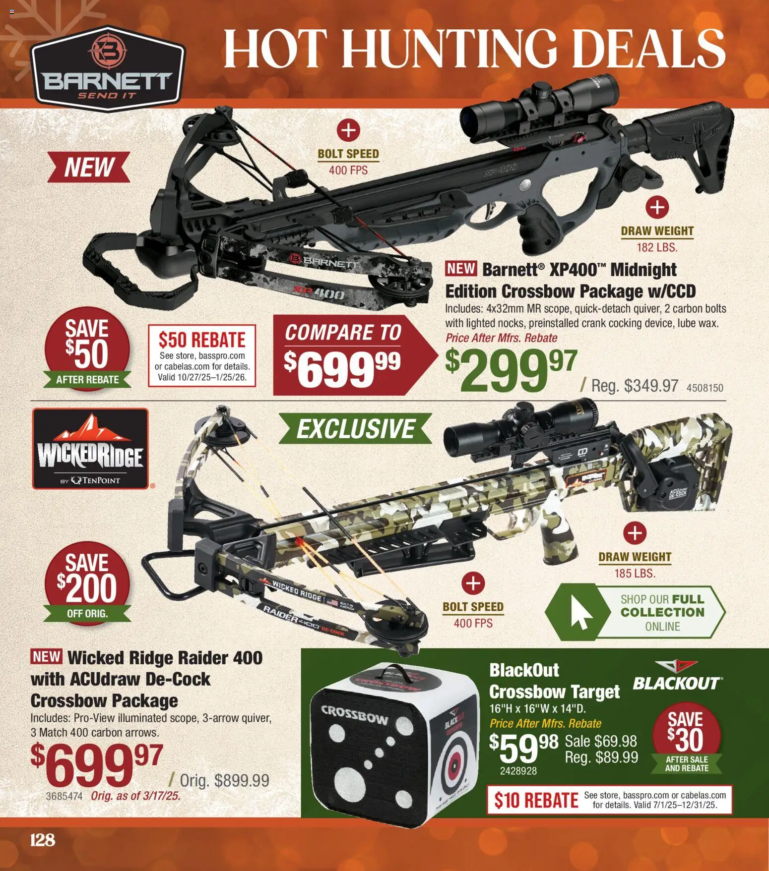 Cabela's Christmas Gift Guide 25 - valid from 01.11.2025 | Page: 128 | Products: Bolts, Ridge, Crossbow, Weight