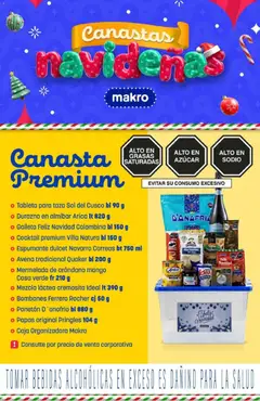 Vista previa de folleto Makro - Volante Canastas Navideñas de la Makro válido desde 30.10.2025 | Página: 4 | Productos: Caja, Avena, Mermelada, Tableta