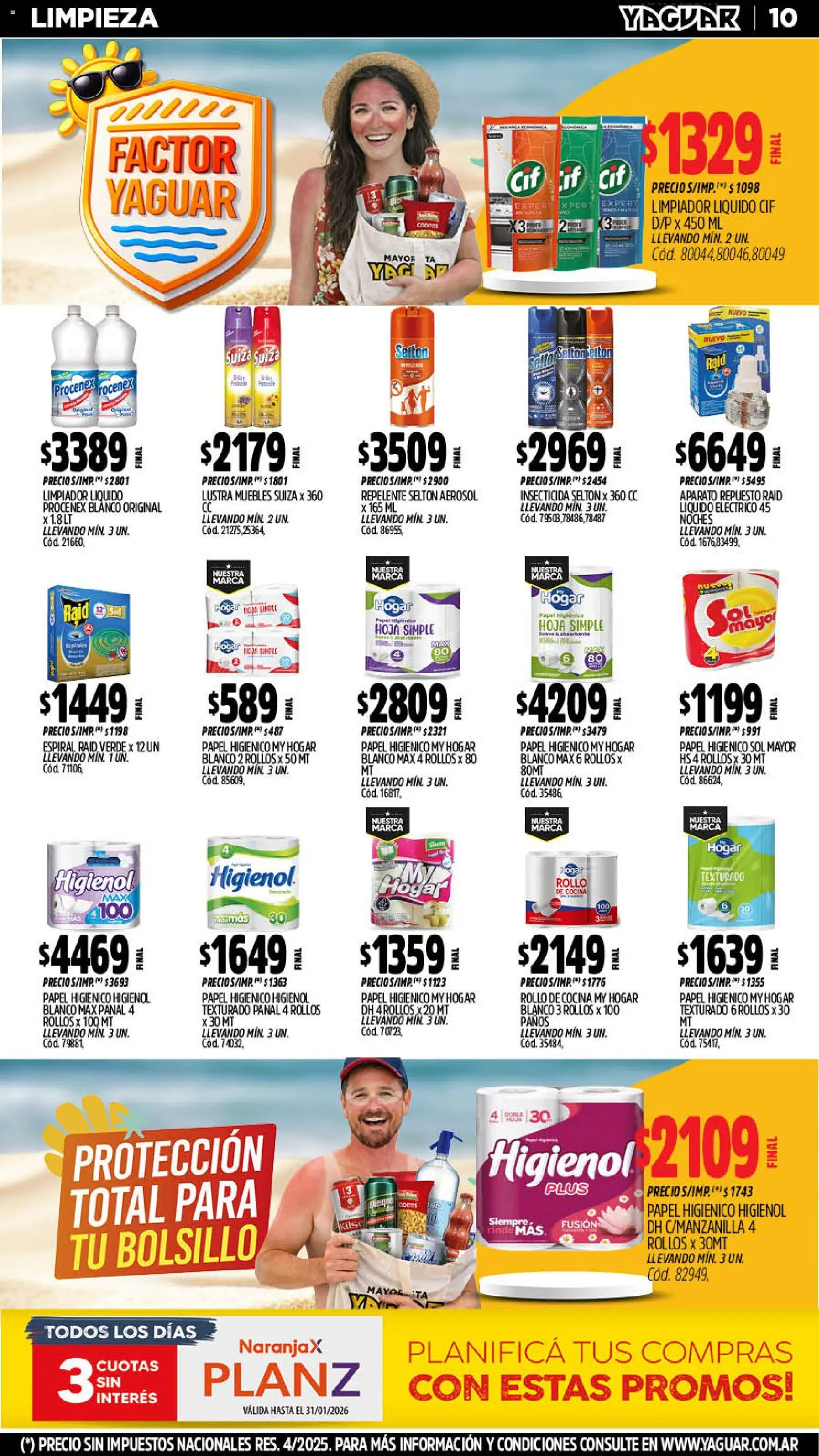 Yaguar - Oferta Semanal Chaco │ válido desde el 19.01.2026 | Página: 10 | Productos: Repelente, Papel higiénico, Cocina, Limpiador