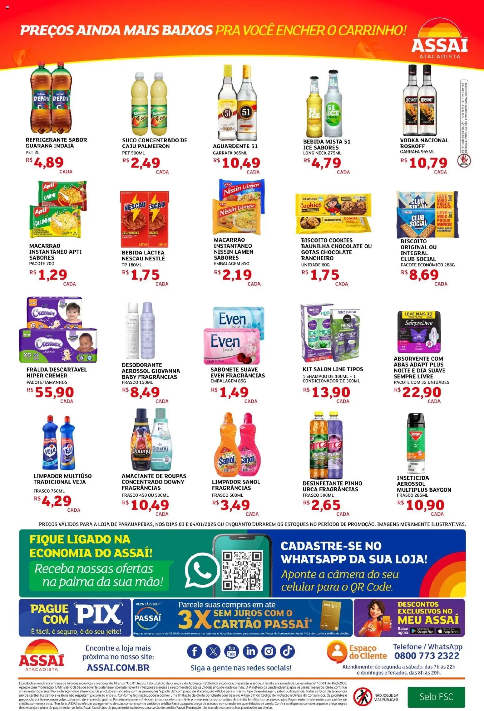 Assaí Atacadista Folheto - válido de 03.01.2026 | Página: 2 | Produtos: Celular, Guaraná, Sempre Livre, Amaciante