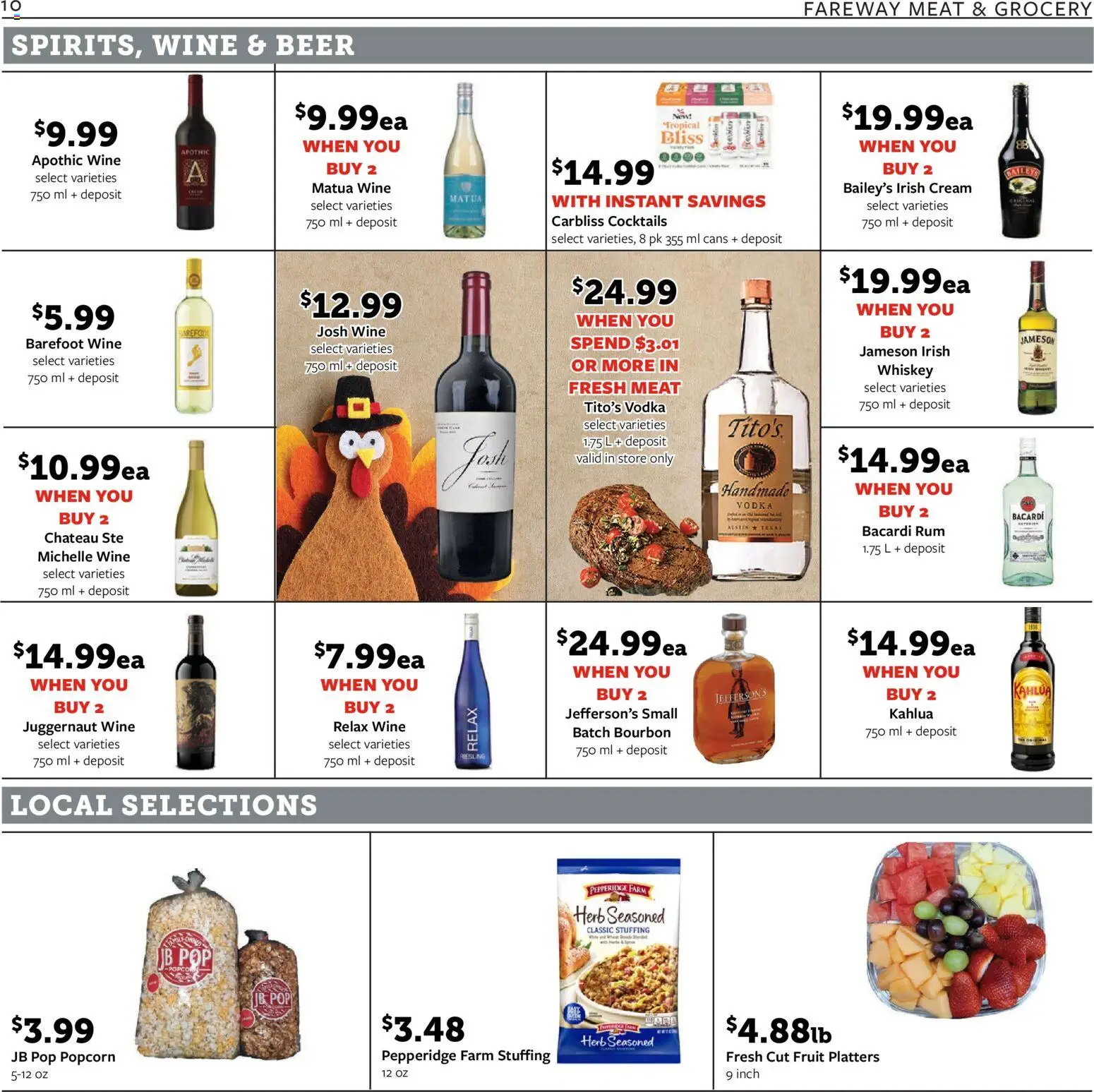 Fareway Weekly Ad - valid from 17.11.2025 | Page: 10 | Products: Wine, Beer, Bourbon, Cream