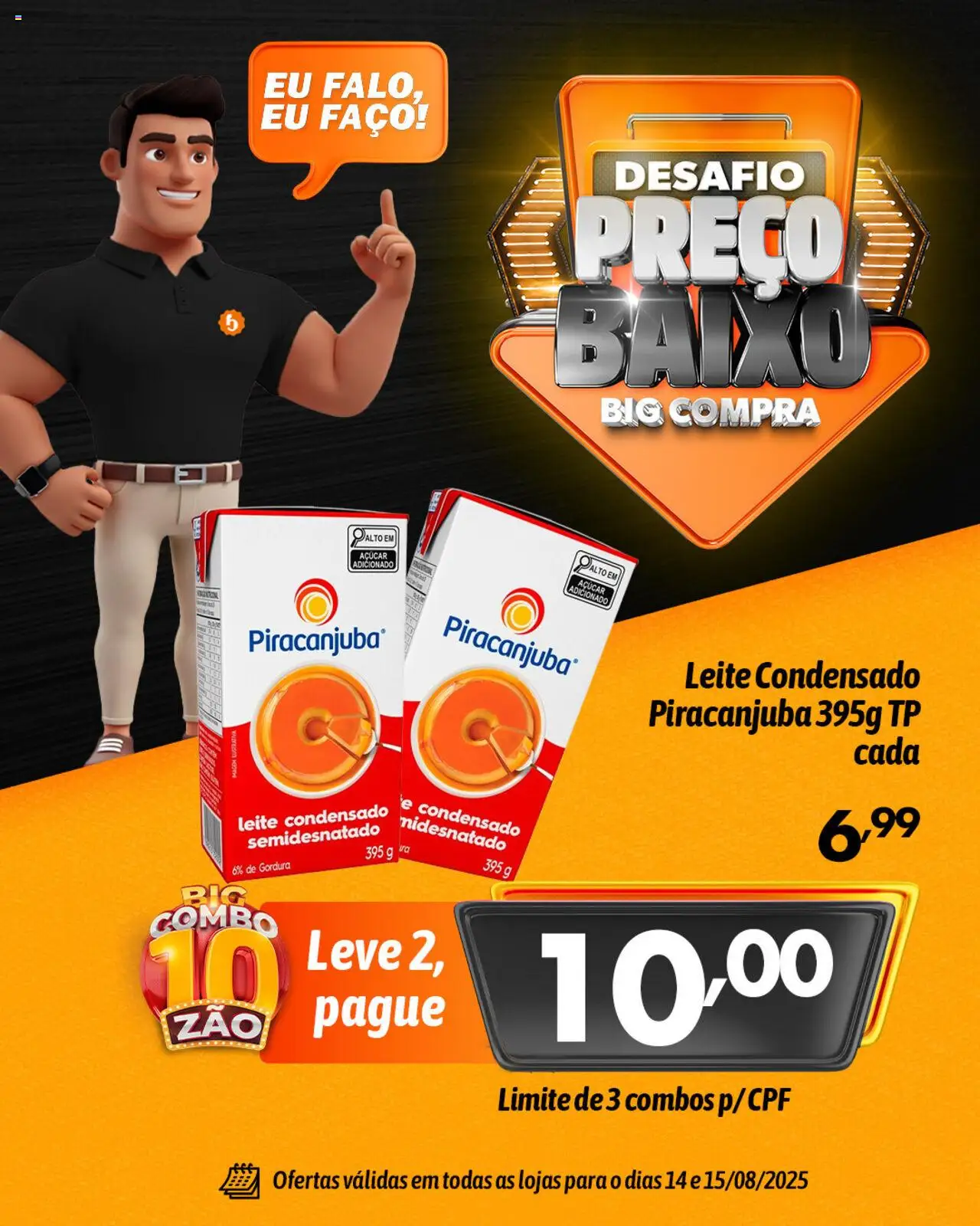 Big Compra Folheto - válido de 14.08.2025 | Página: 2 | Produtos: Leite, Baixo, Açúcar, Leite condensado