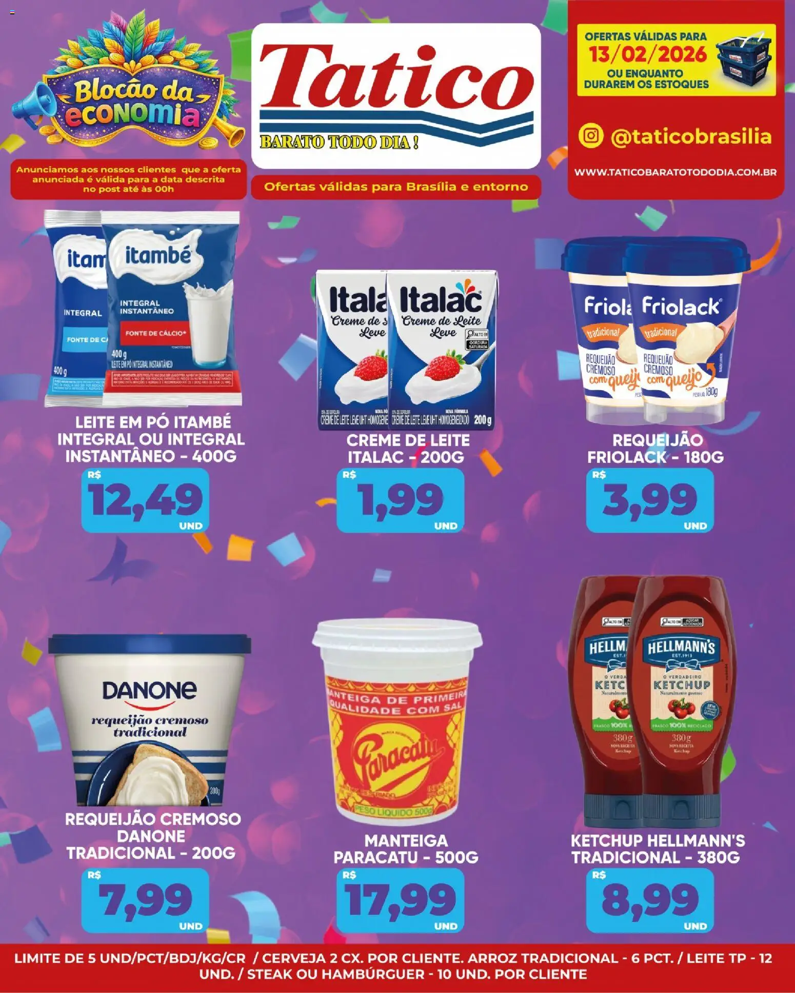 Tatico Folheto - válido de 13.02.2026 | Página: 6 | Produtos: Pó, Manteiga, Arroz, Ketchup