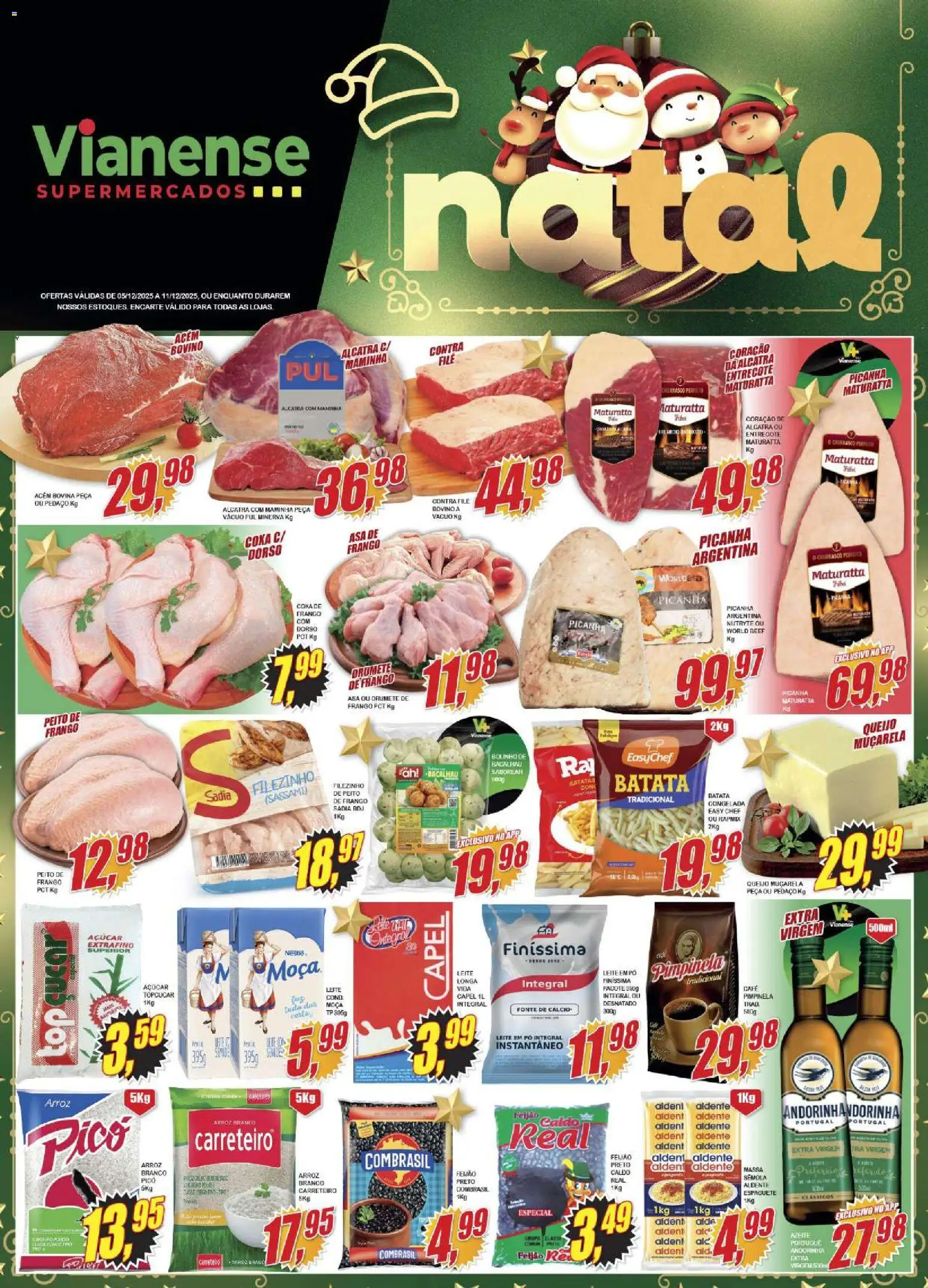 Vianense Folheto - válido de 05.12.2025 | Página: 1 | Produtos: Espaguete, Pó, Bacalhau, Picanha