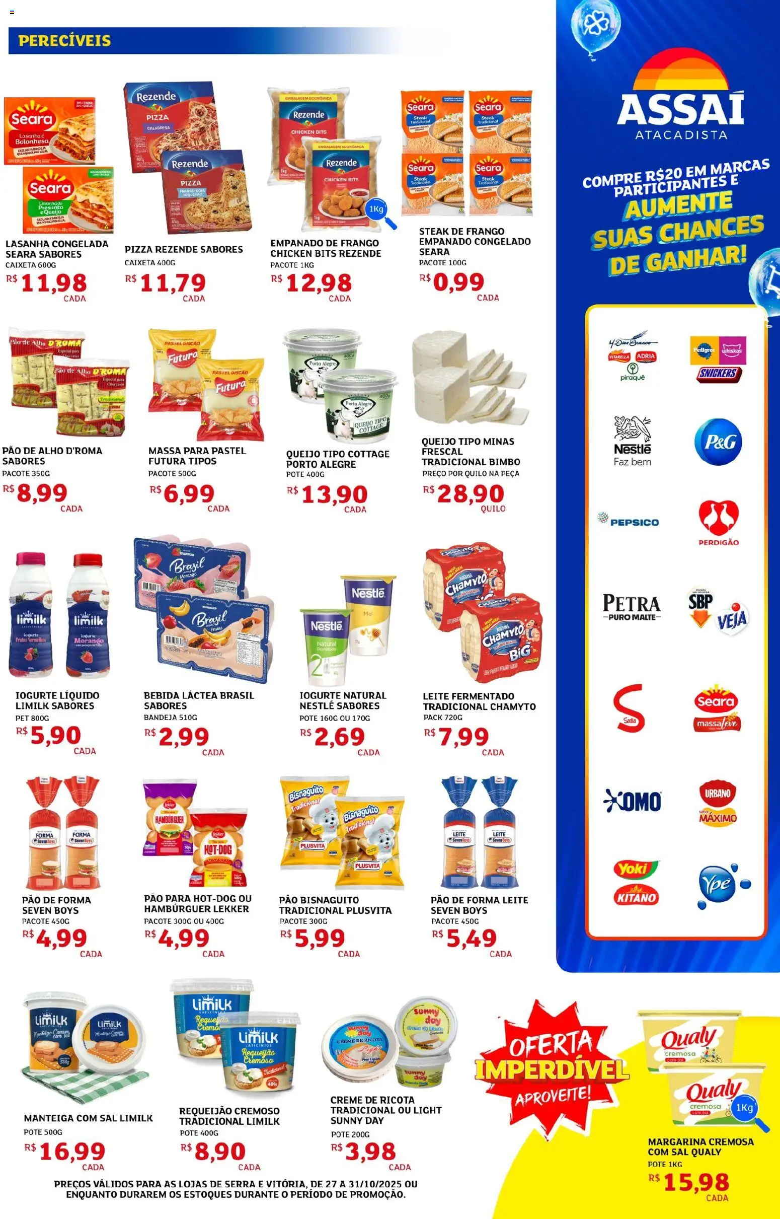 Assaí Atacadista Folheto - válido de 27.10.2025 | Página: 5 | Produtos: Pizza Rezende, Pão, Cottage, Creme