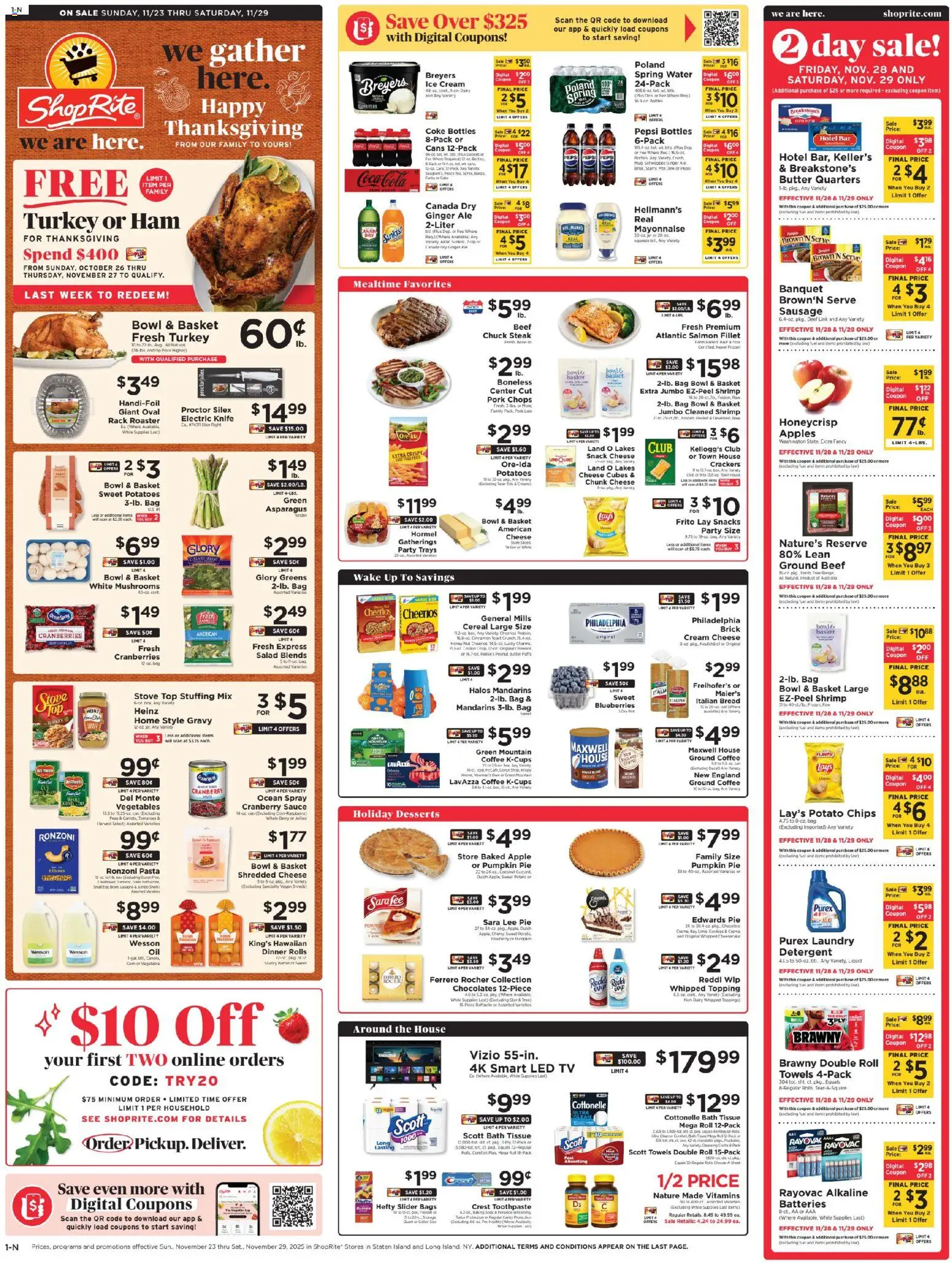 ShopRite Weekly Ad 2 - valid from 23.11.2025 | Page: 1 | Products: Chips, Vegetables, Pumpkin, Blueberries