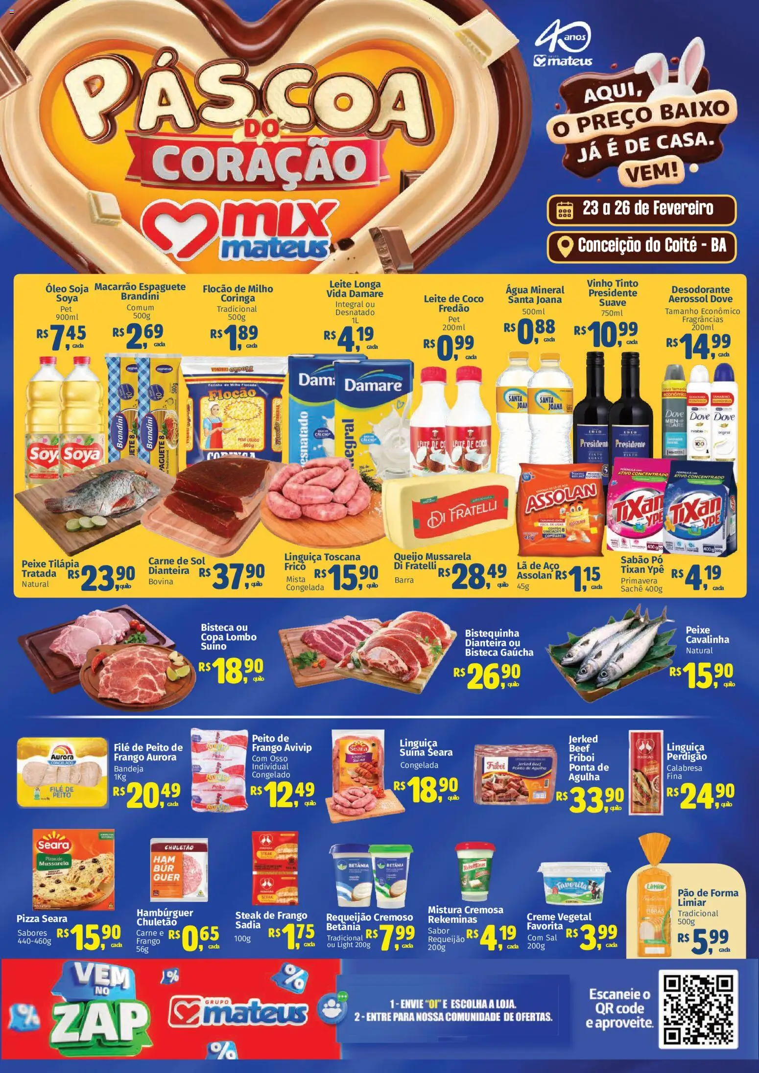 Mateus Folheto - válido de 23.02.2026 | Página: 1 | Produtos: Lombo, Leite, Vinho, Mussarela