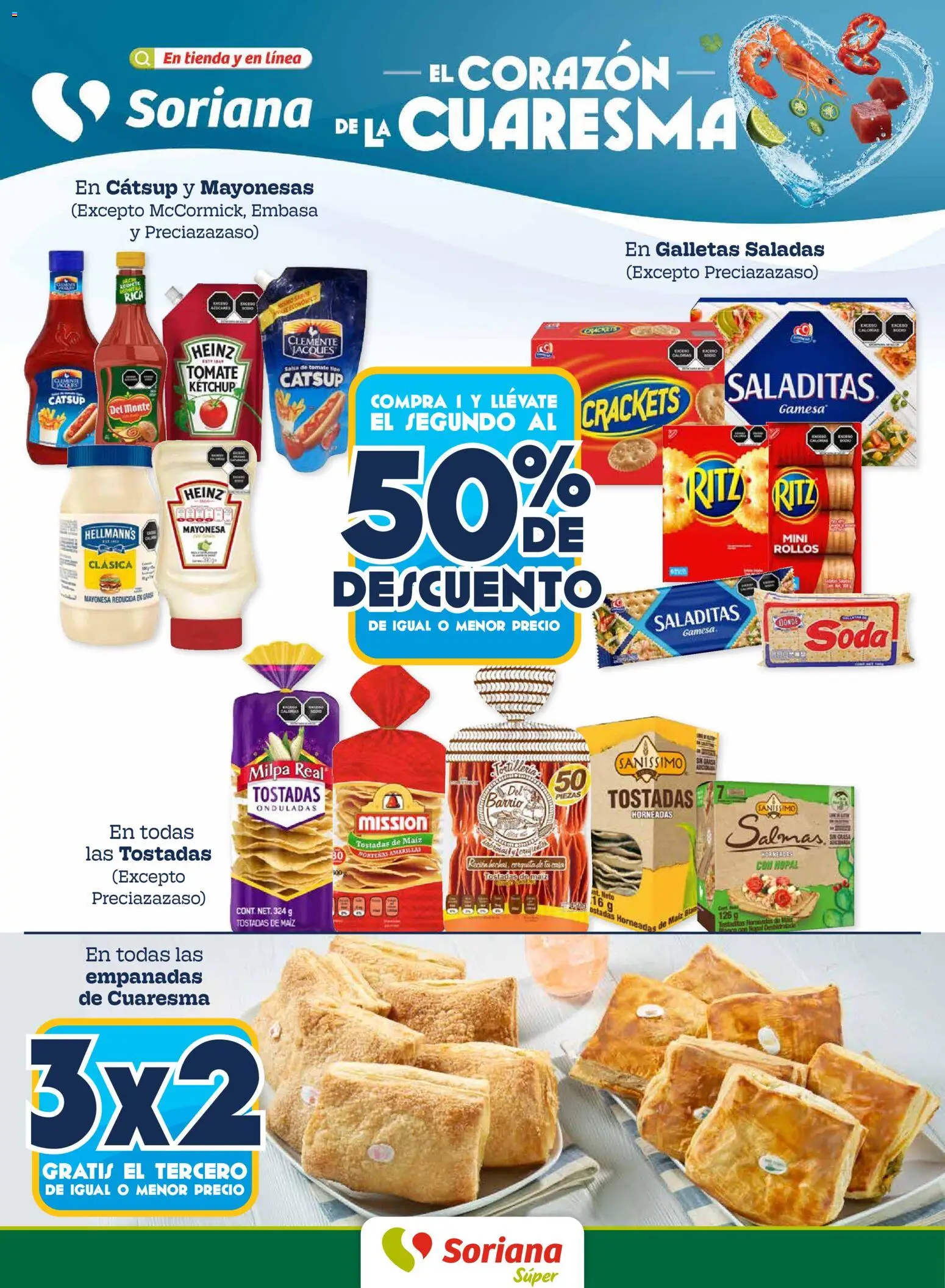 Nuevas ofertas de Soriana válidas en toda la República Mexicana desde el 19.02.2026. ¡Encuentra las mejores ofertas en Soriana - Fin de Semana Súper: Chih, Delicias, Dur y Coah (excepto Saltillo)! | Página: 1 | Productos: Maíz, Tomate, Catsup, Galletas