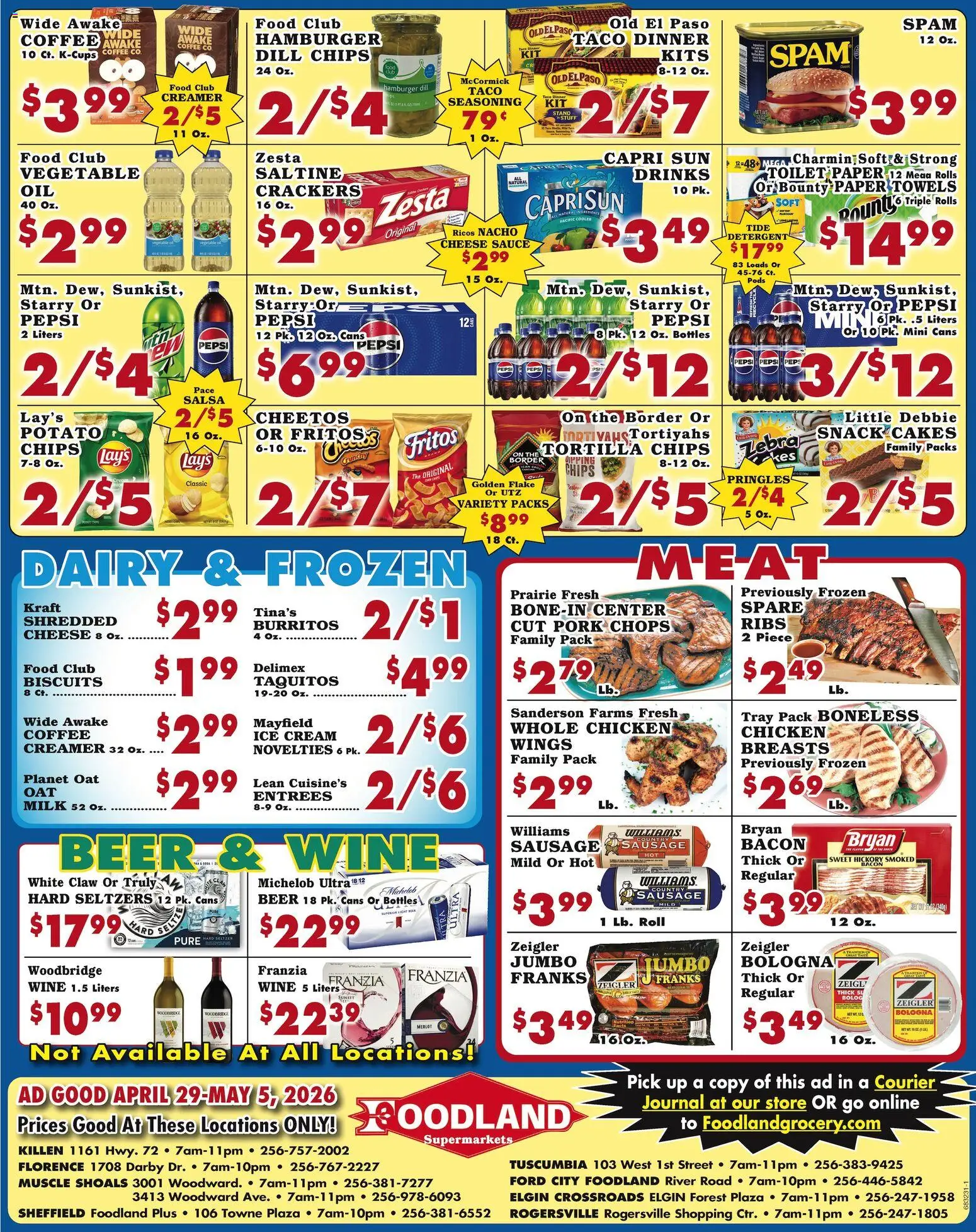 Foodland Weekly Ad - Supermarkets - valid from 29.04.2026 | Page: 2 | Products: Cheese, Coffee, Beer, Cream