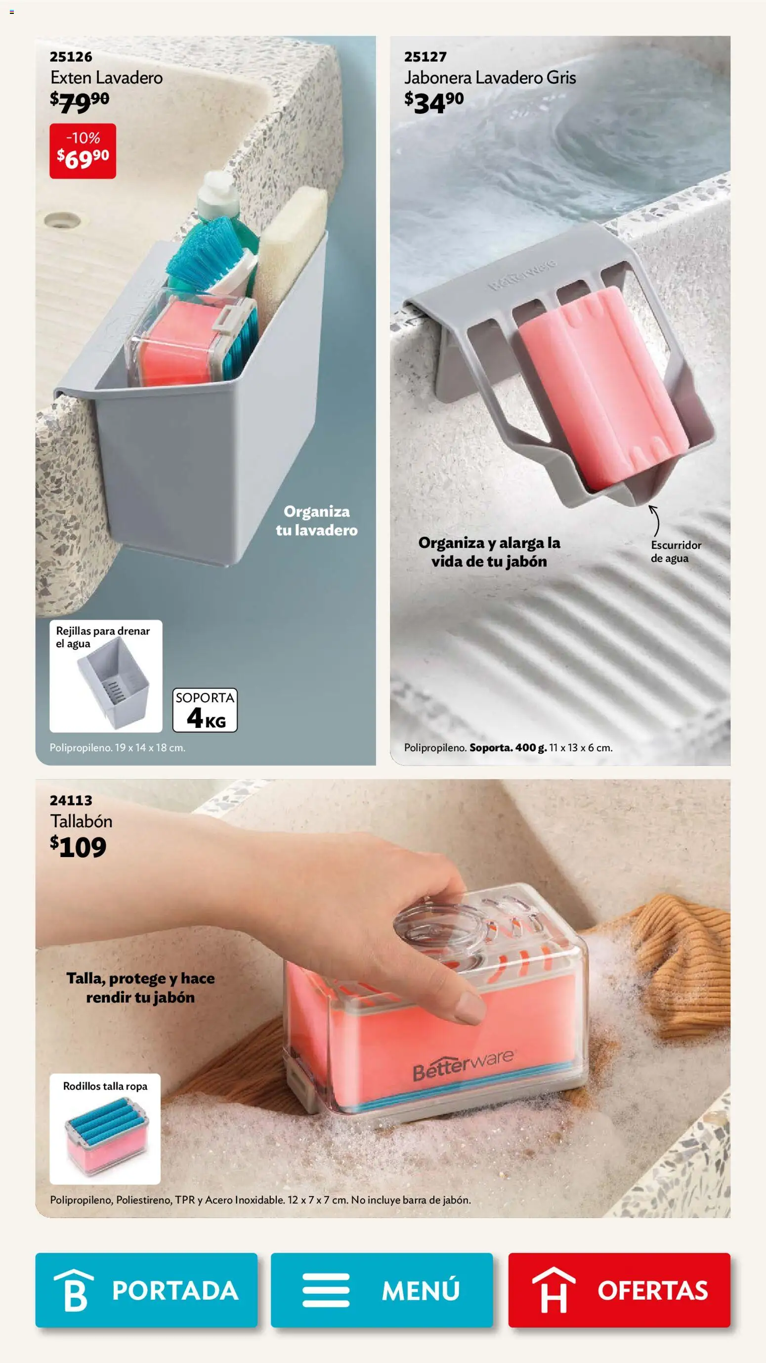Nuevas ofertas de Betterware válidas en toda la República Mexicana desde el 03.11.2025. ¡Encuentra las mejores ofertas en Betterware campaña 11 2025! | Página: 99 | Productos: Escurridor, Ropa, Jabonera, Jabón