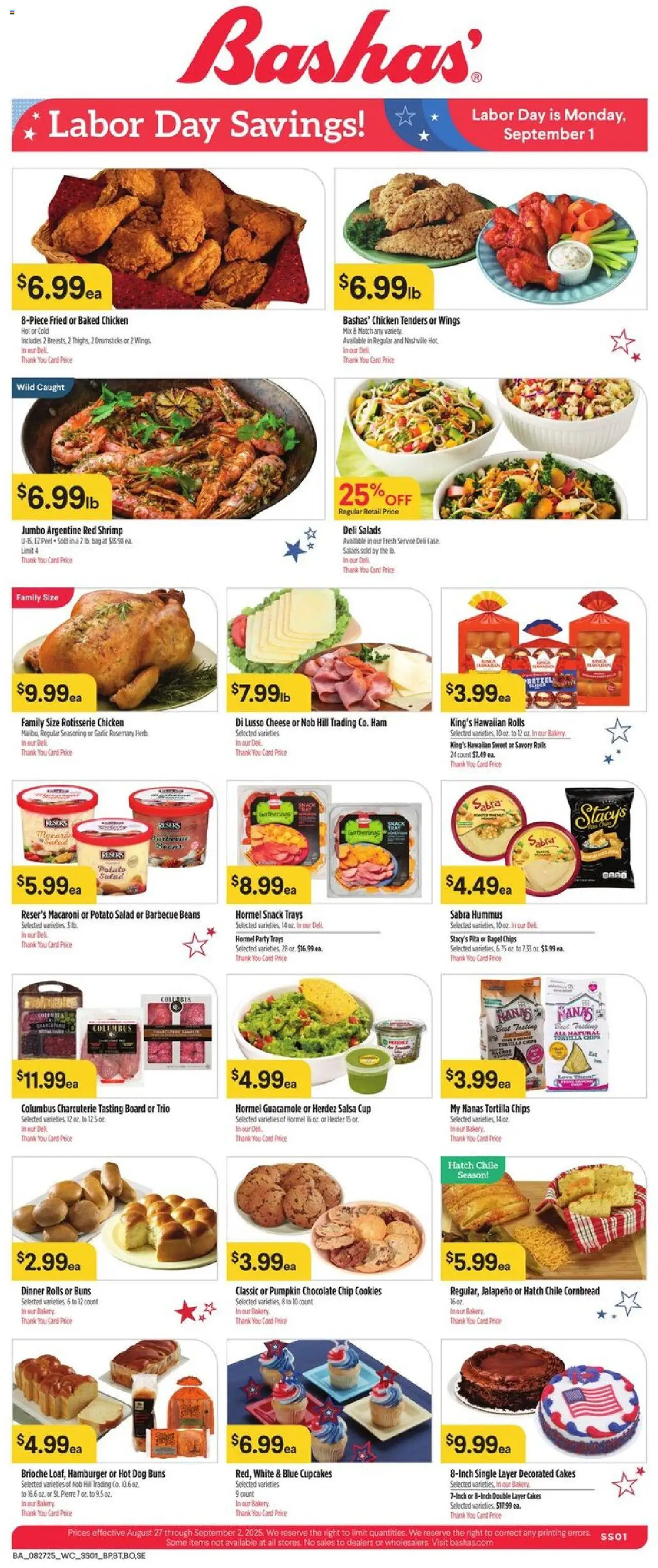 Basha's Weekly Ad - valid from 27.08.2025 | Page: 5 | Products: Ham, Chips, Pumpkin, Bag