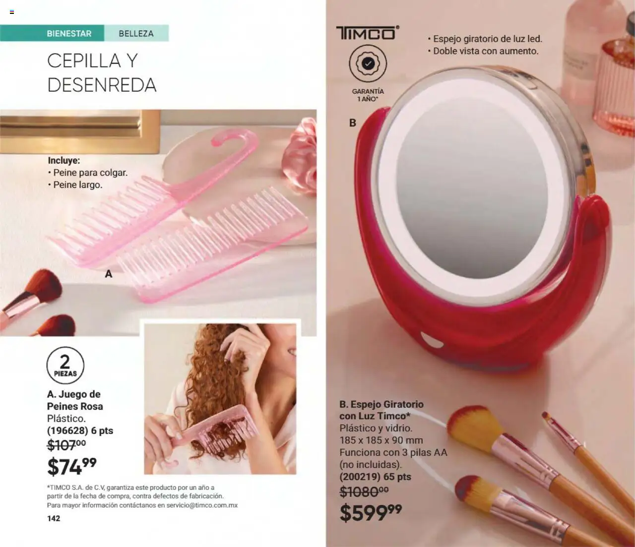 Nuevas ofertas de AVON válidas en toda la República Mexicana desde el 09.08.2025. ¡Encuentra las mejores ofertas en AVON - Casa & Estilo 13 2025! | Página: 144 | Productos: Juego, Espejo, Peine, Pilas