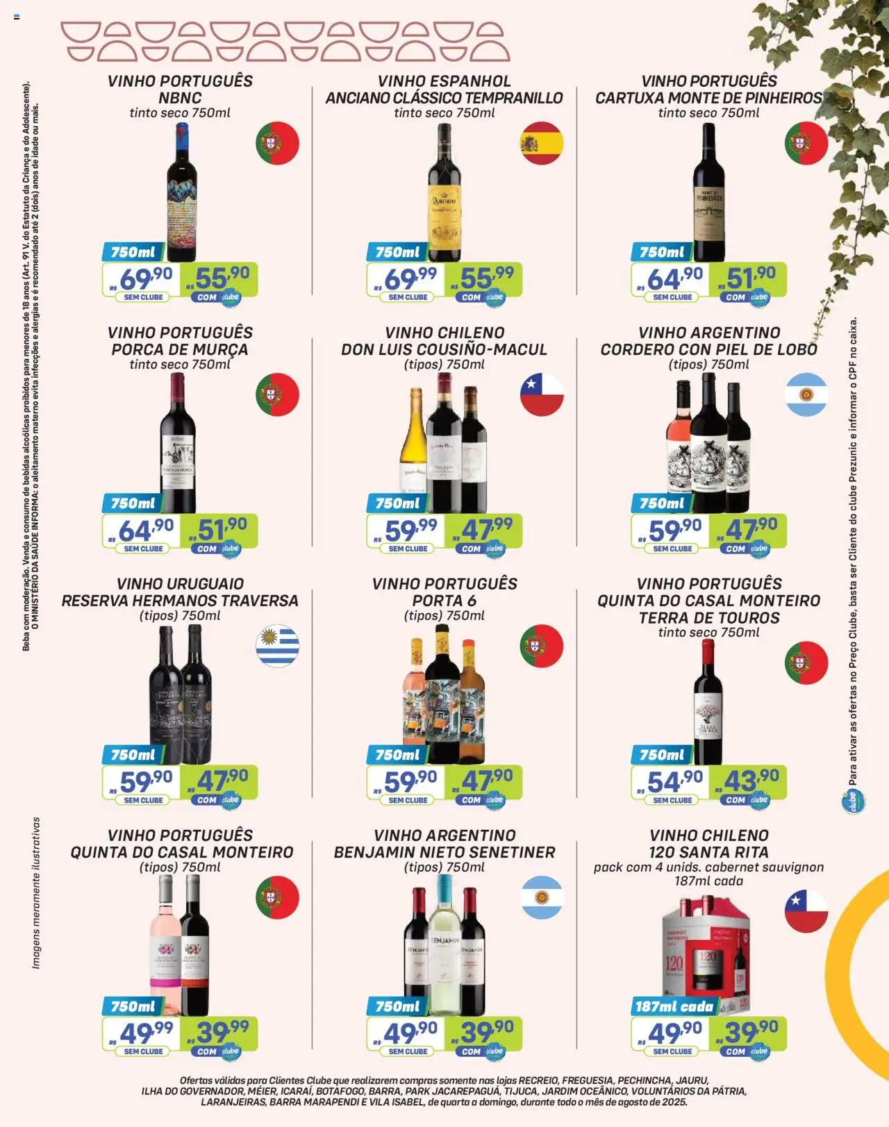 Prezunic Folheto - válido de 01.08.2025 | Página: 5 | Produtos: Porta, Vinho, Benjamin