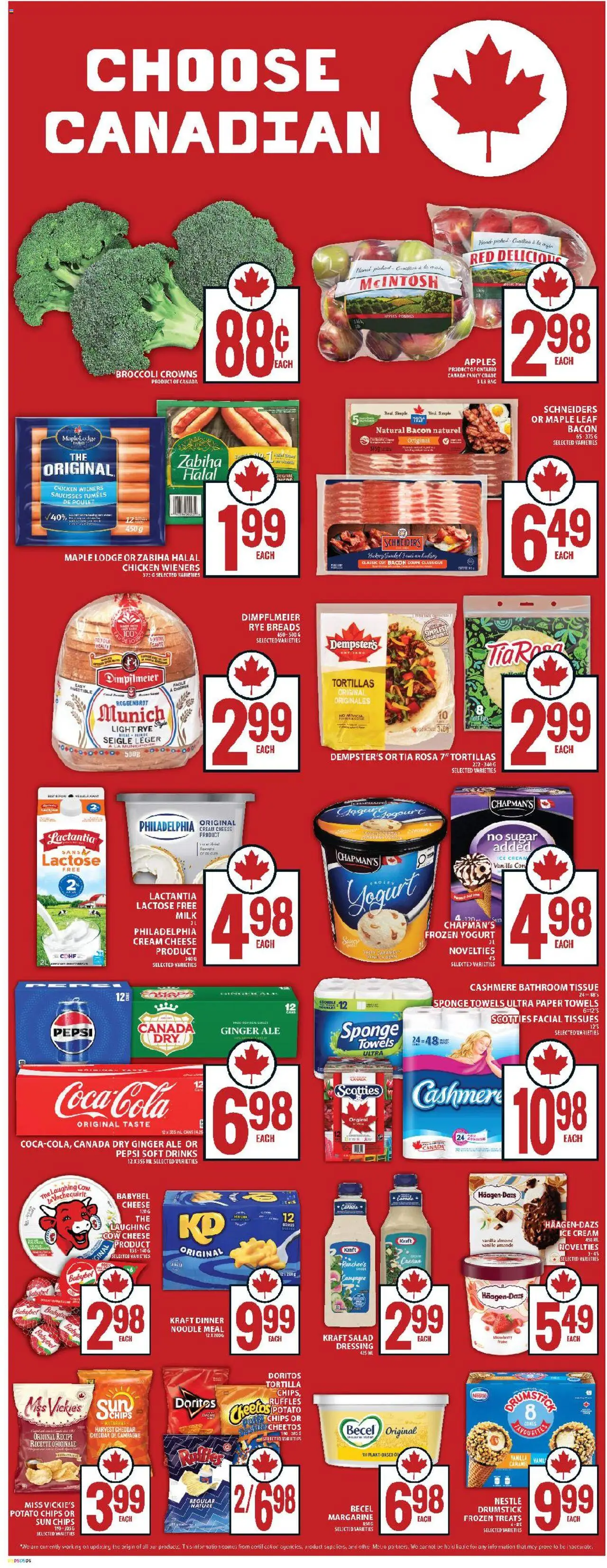 Food Basics flyer valid from 16.10.2025 | Page: 8 | Products: Chips, Cream, Milk, Apples