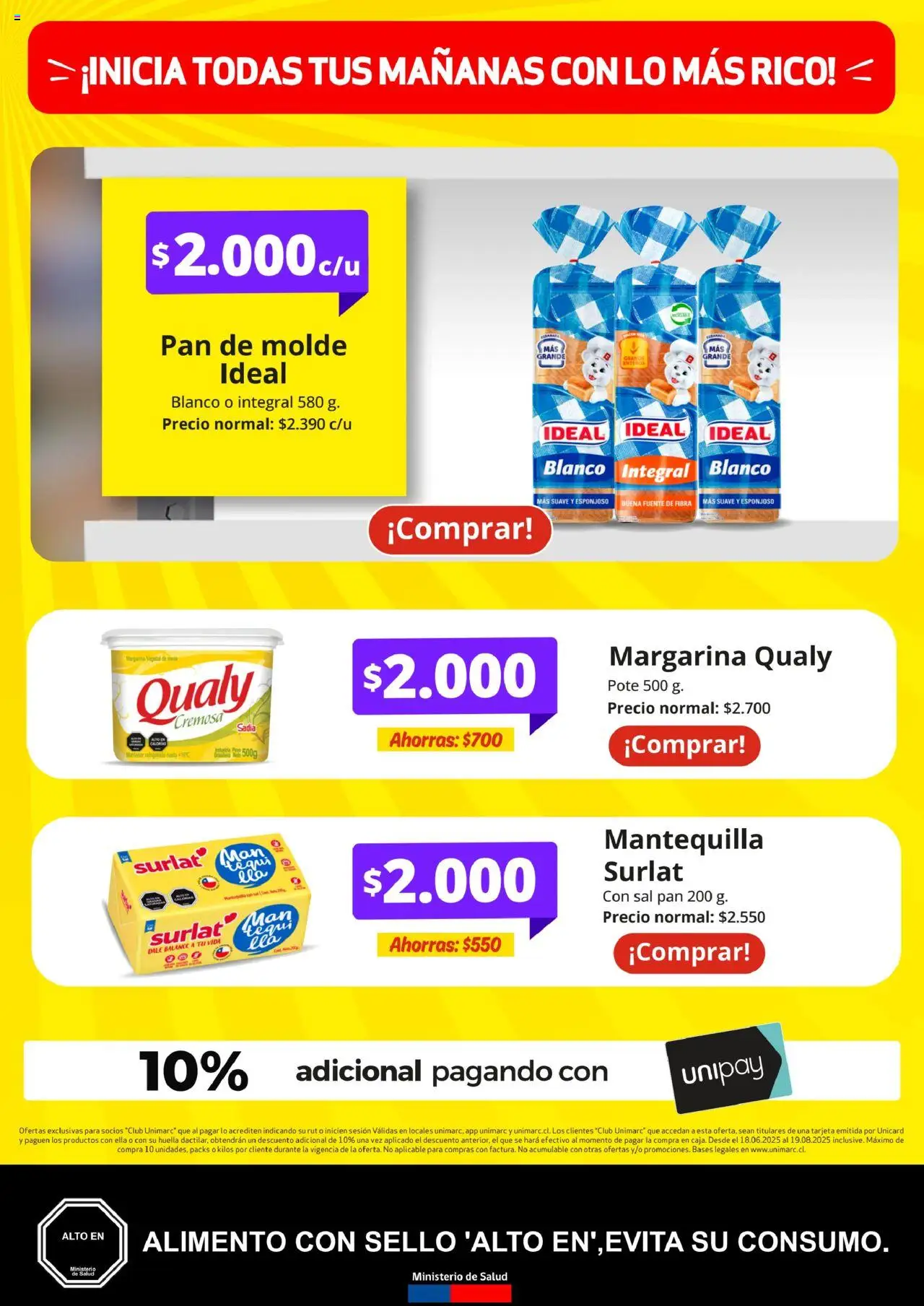 Unimarc ofertas  │ válido desde el 18.06.2025 | Página: 9 | Productos: Sal, Molde, Pan, Fuente