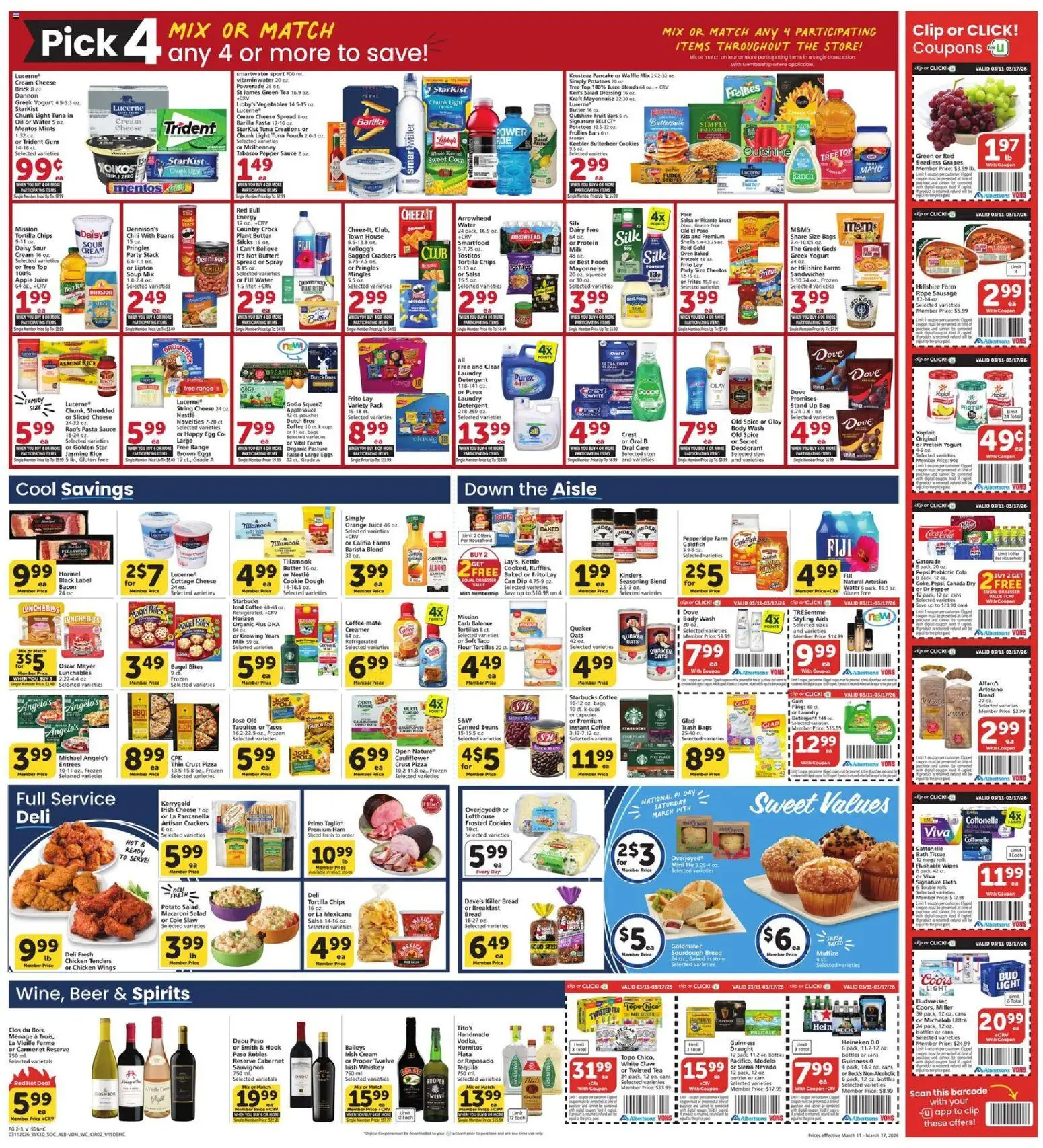 Vons Weekly Ad - valid from 11.03.2026 | Page: 2 | Products: Corn, Pizza, Cream, Pepper