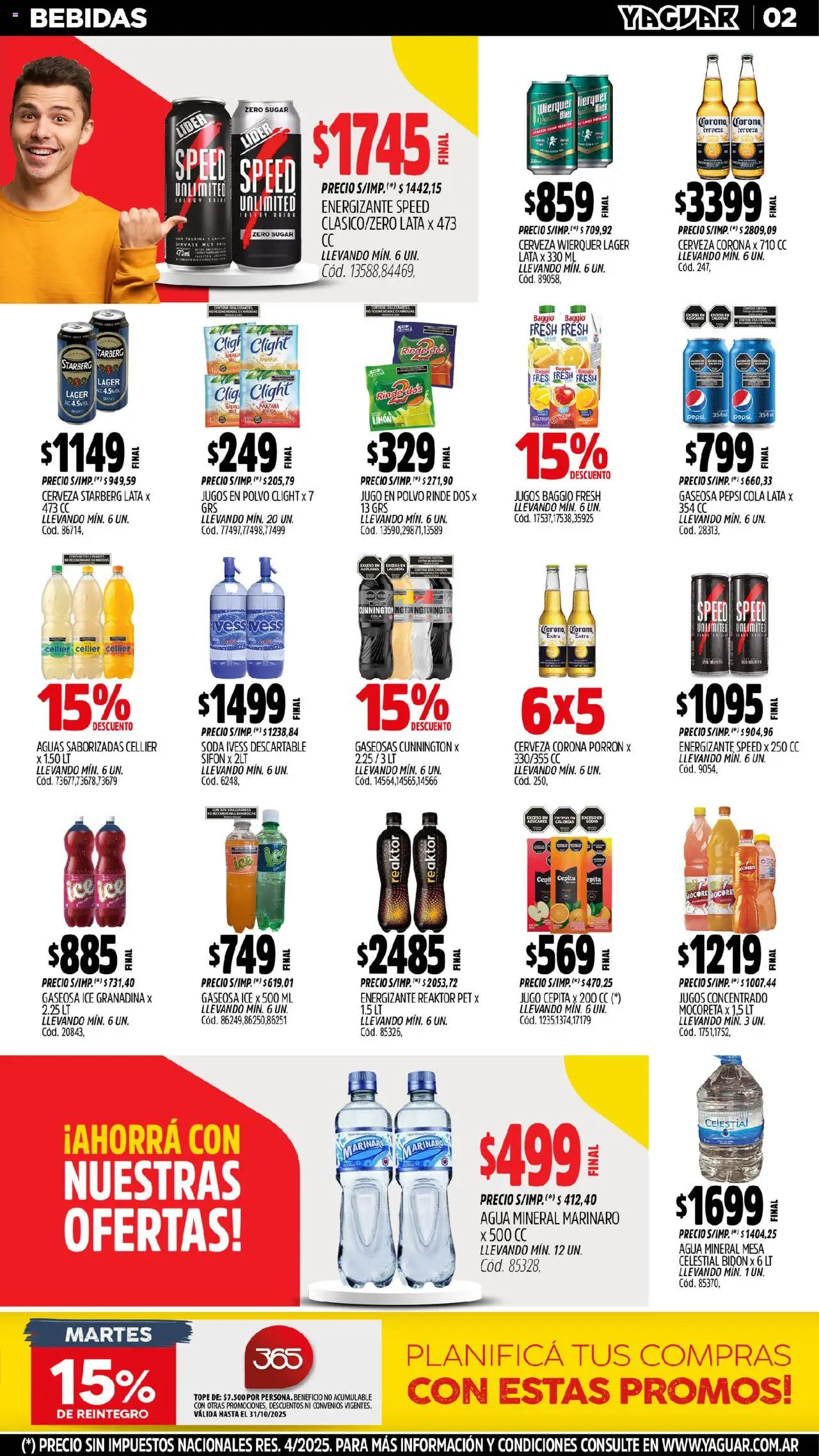 Yaguar - Salta │ válido desde el 13.10.2025 | Página: 2 | Productos: Mesa, Bidón, Agua, Cerveza