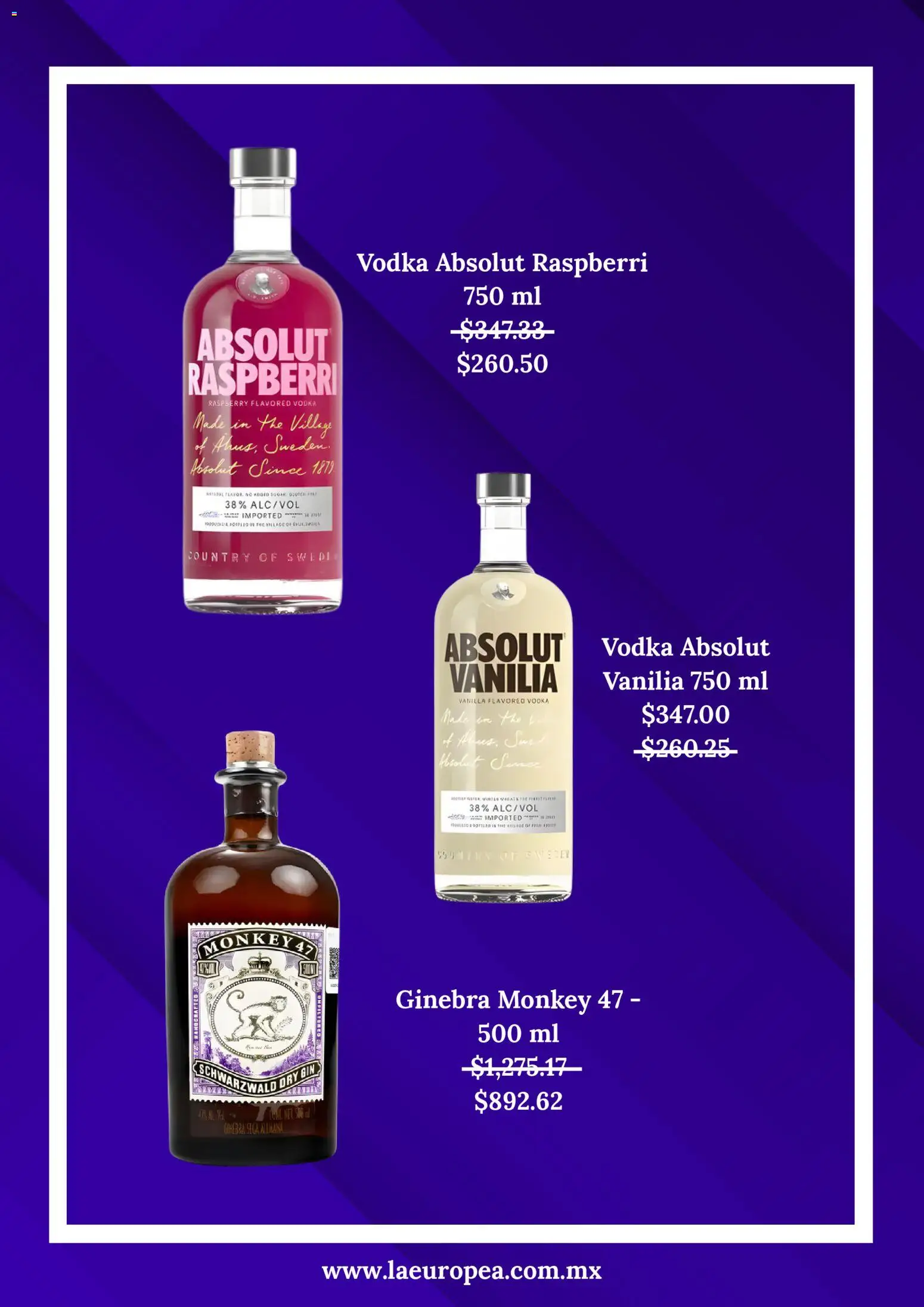 Nuevas ofertas de La Europea válidas en toda la República Mexicana desde el 28.11.2025. ¡Encuentra las mejores ofertas en La Europea Cyber Drink! | Página: 3 | Productos: Gin, Ginebra, Vodka