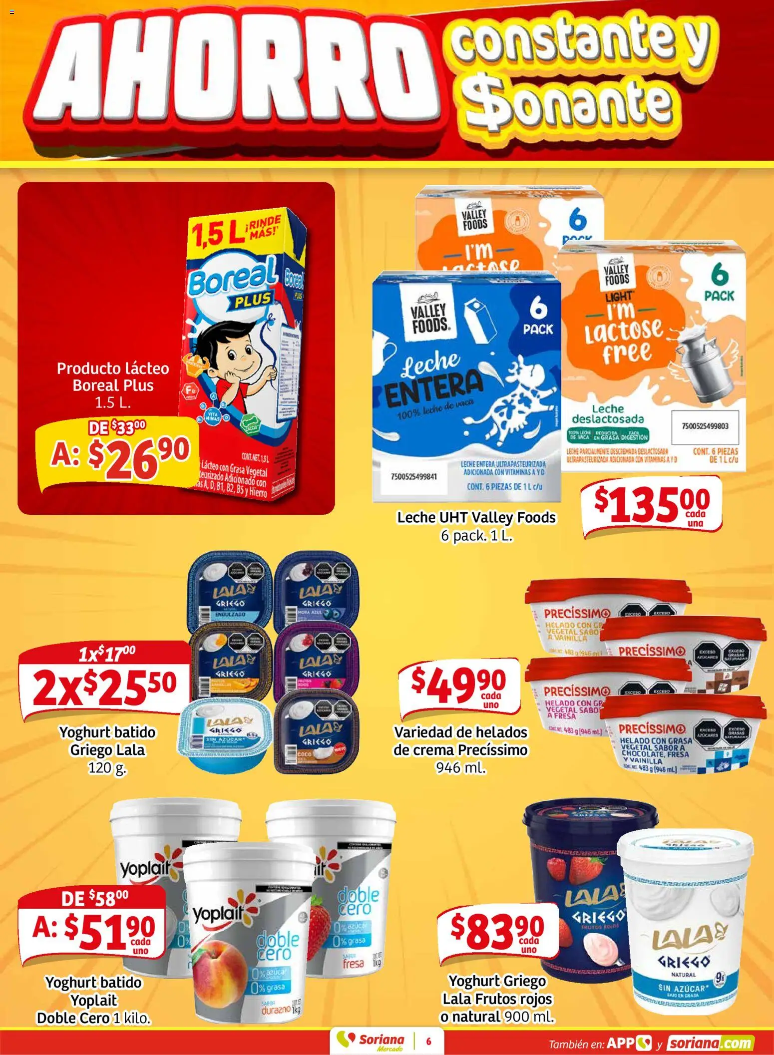 Nuevas ofertas de Soriana válidas en toda la República Mexicana desde el 02.01.2026. ¡Encuentra las mejores ofertas en Soriana - Pesito Valedor Mercado: Ags, Col, Gto, Jal, Mich! | Página: 14 | Productos: Fresa, Crema, Leche, Helado